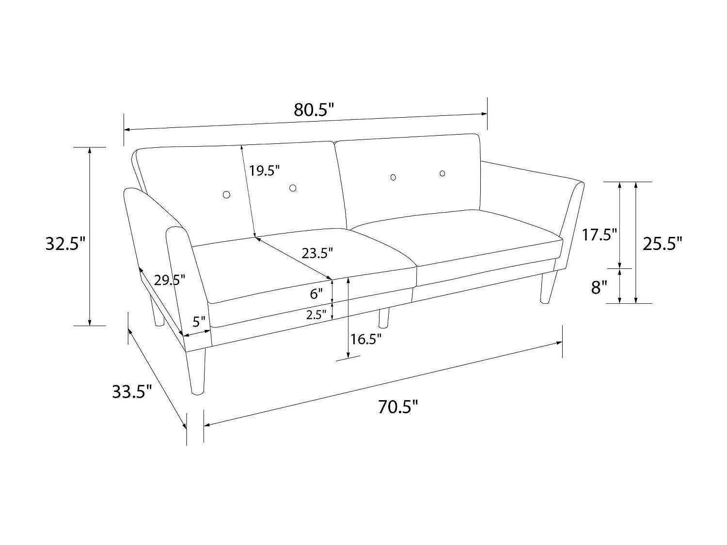Regal | Canapé 3 places convertible clic-clac en tissu vert