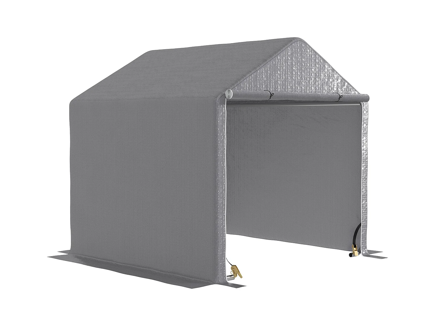 Abri de jardin rangement extérieur en PE résistant aux UV gris dim. 2L x 2l x 2H m