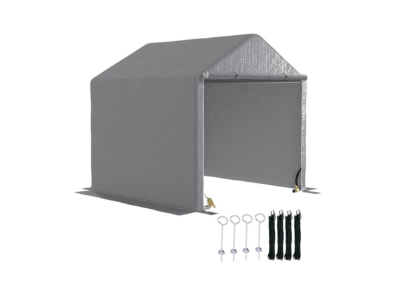 Abri de jardin rangement extérieur en PE résistant aux UV gris dim. 2L x 2l x 2H m