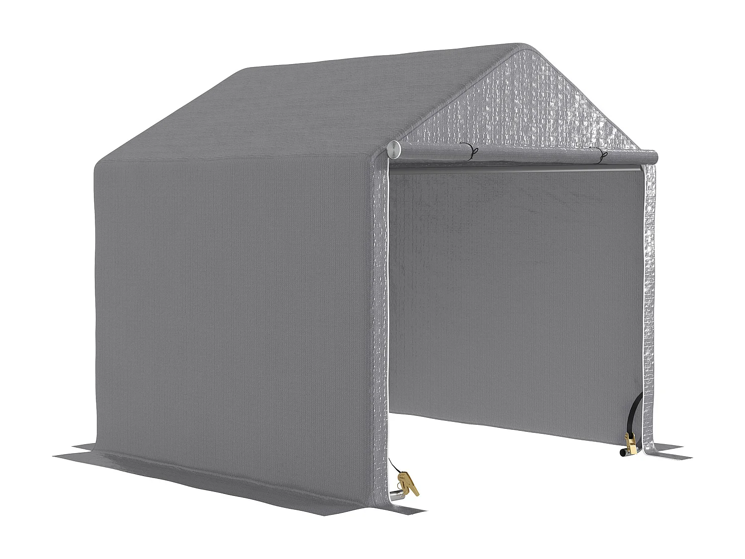 Abri de jardin rangement extérieur en PE résistant aux UV gris dim. 2L x 2l x 2H m