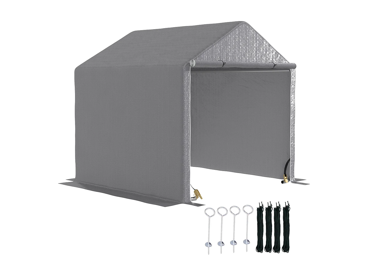 Abri de jardin rangement extérieur en PE résistant aux UV gris dim. 2L x 2l x 2H m