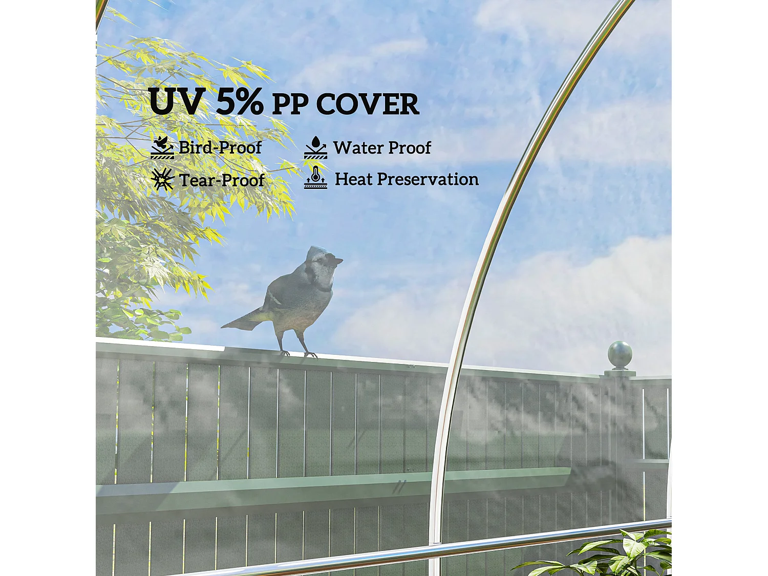 Bâche de rechange serre tunnel 6 x 10 m PP haute densité 150 g/m² transparent