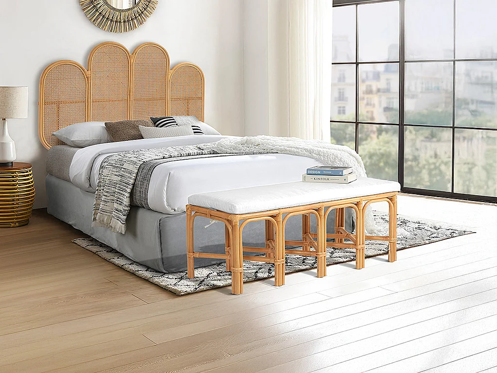 Banc en rotin - Coloris : Naturel - LUMANIO