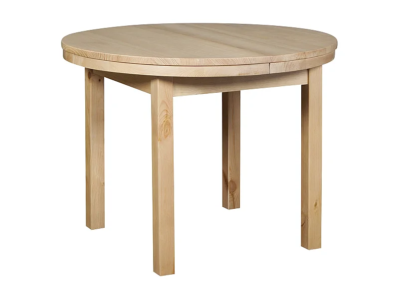 Stół okrągły 100 - 150 cm rozkładany drewniany, kolor dębowy