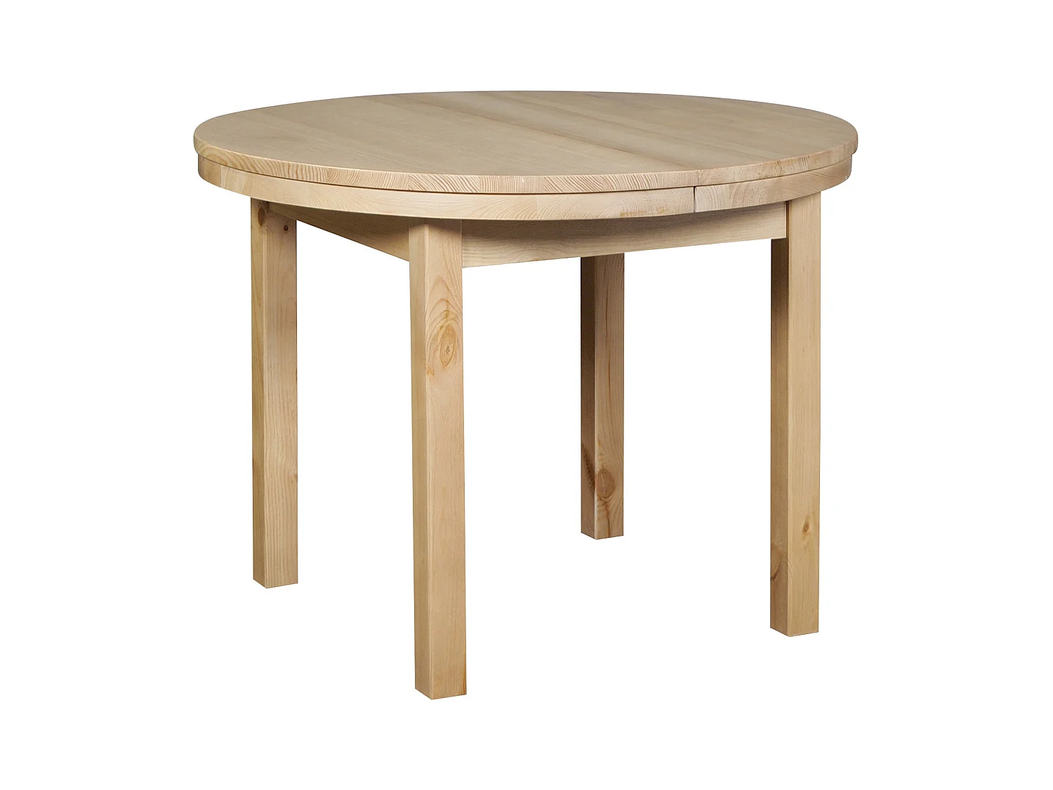 Stół okrągły 100 - 150 cm rozkładany drewniany, kolor dębowy