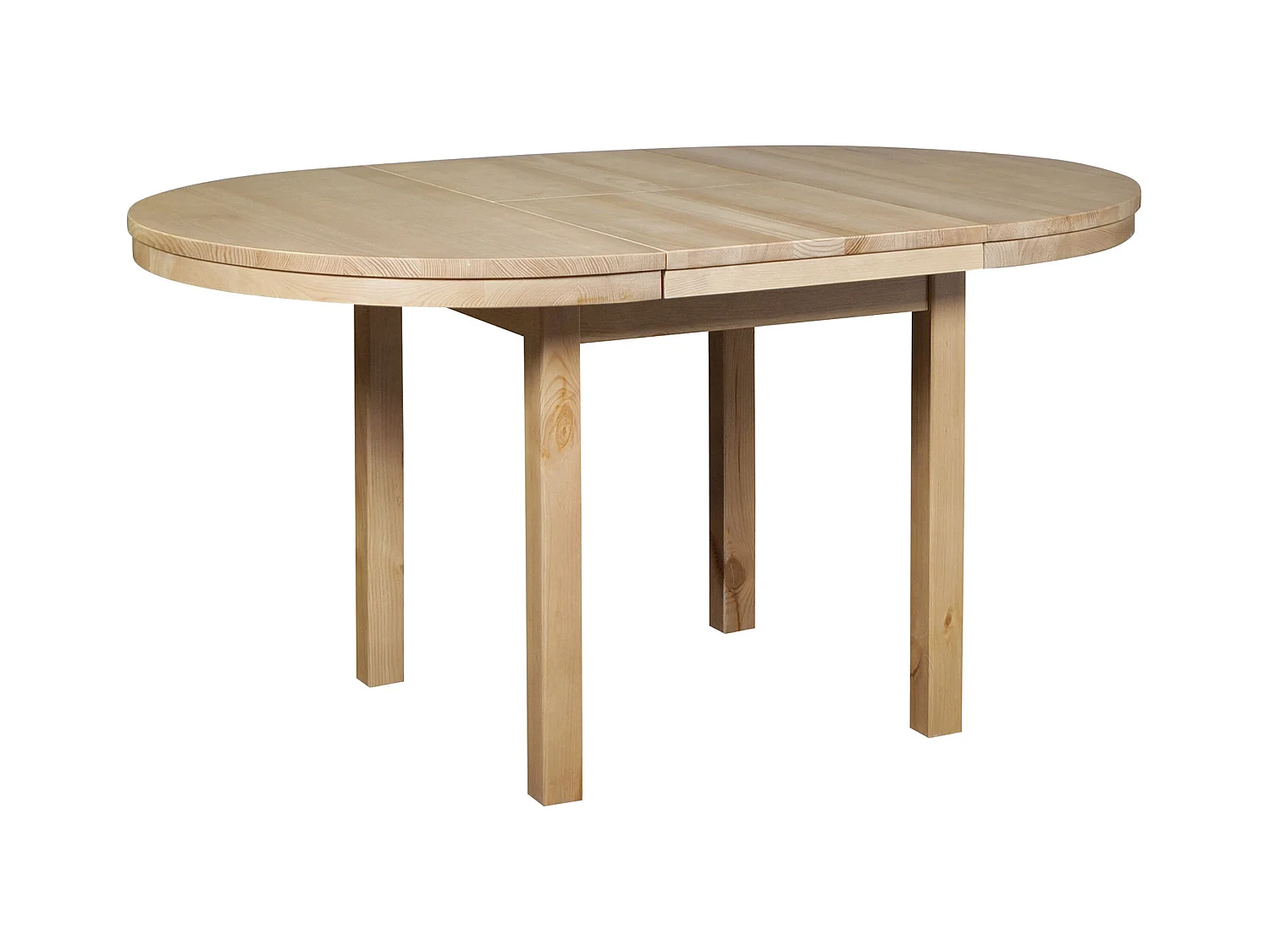 Stół okrągły 100 - 150 cm rozkładany drewniany, kolor dębowy