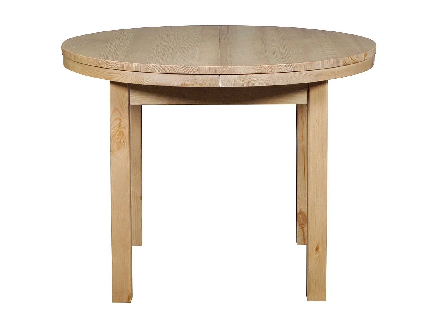 Ronde tafel 100 - 150 cm uitschuifbare houten tafel, kleur eiken