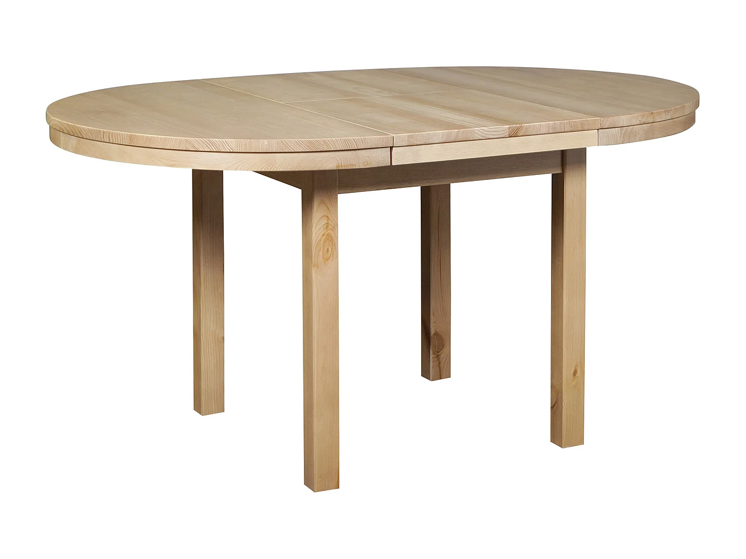 Ronde tafel 100 - 150 cm uitschuifbare houten tafel, kleur eiken