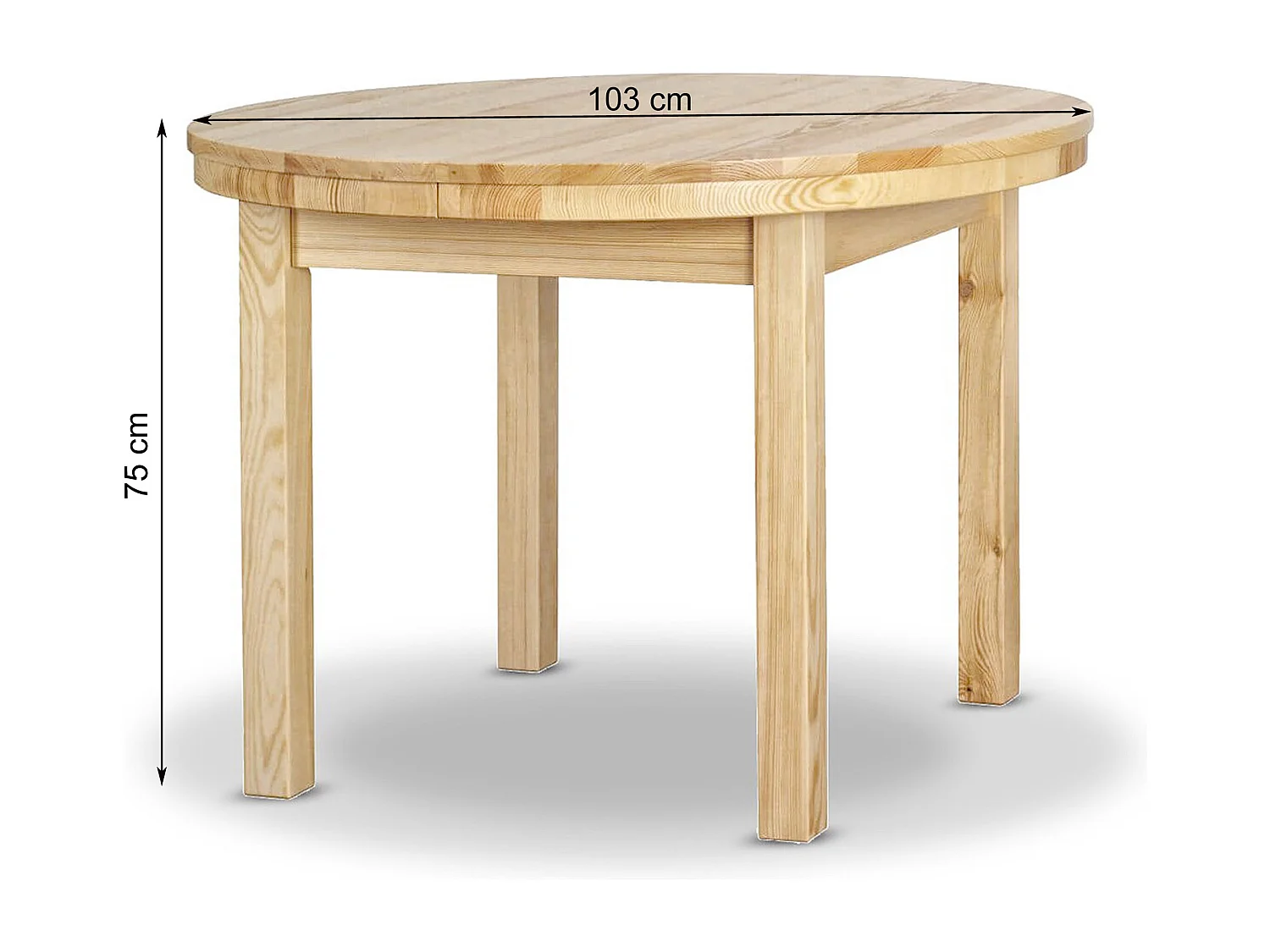 Ronde tafel 100 - 150 cm uitschuifbare houten tafel, grenen