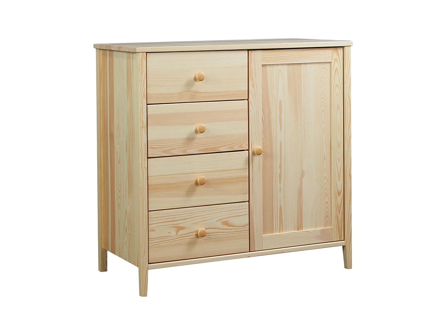 Houten kist 94 x 98 cm Colorado VI, 4 laden 1 deur, grenen