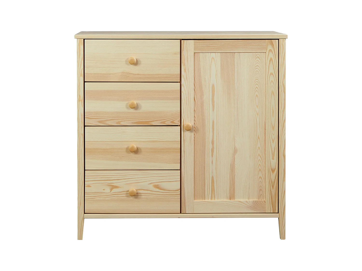 Commode en bois 94 x 98 cm Colorado VI, 4 tiroirs 1 porte, pin