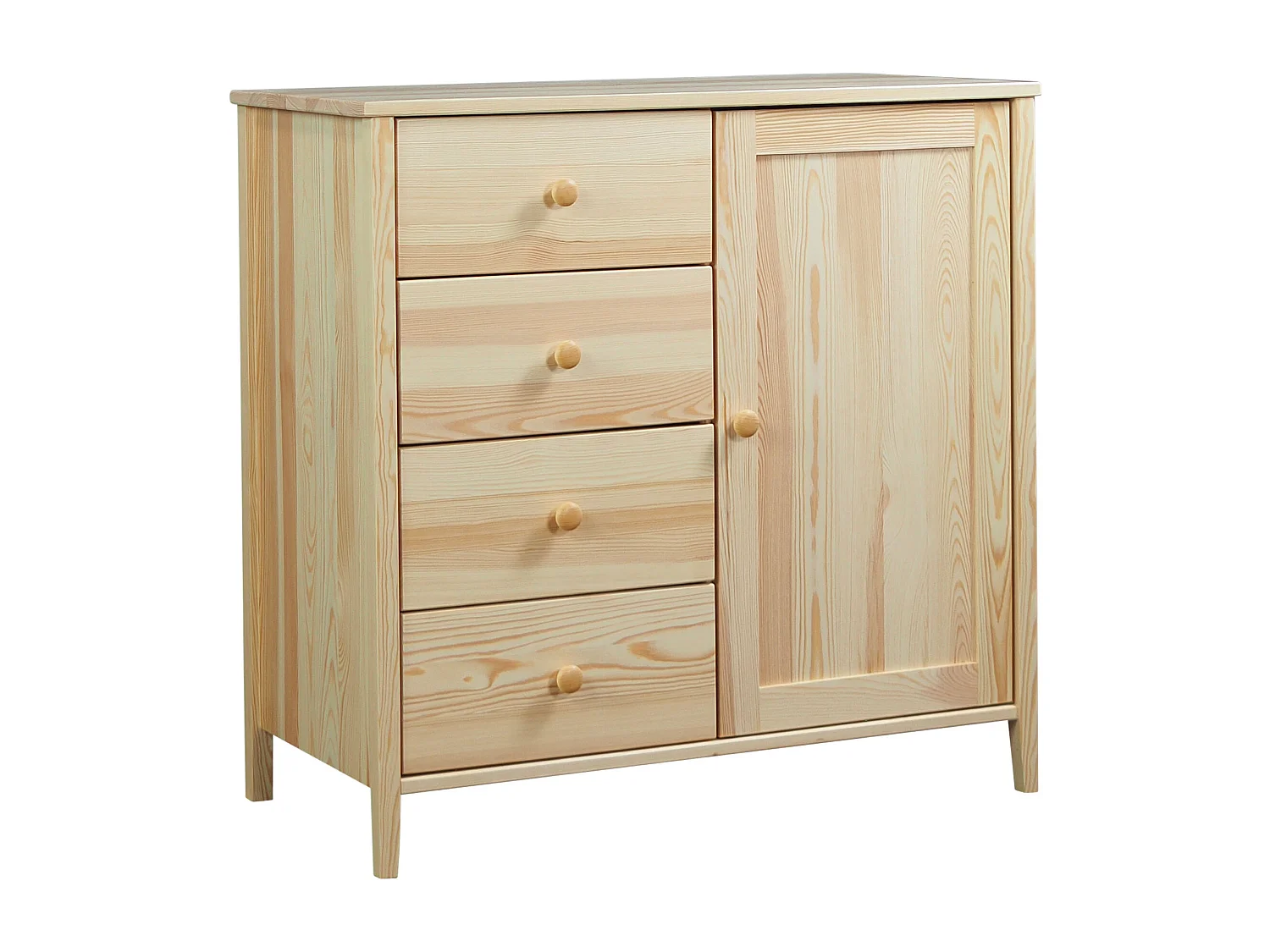 Commode en bois 94 x 98 cm Colorado VI, 4 tiroirs 1 porte, pin