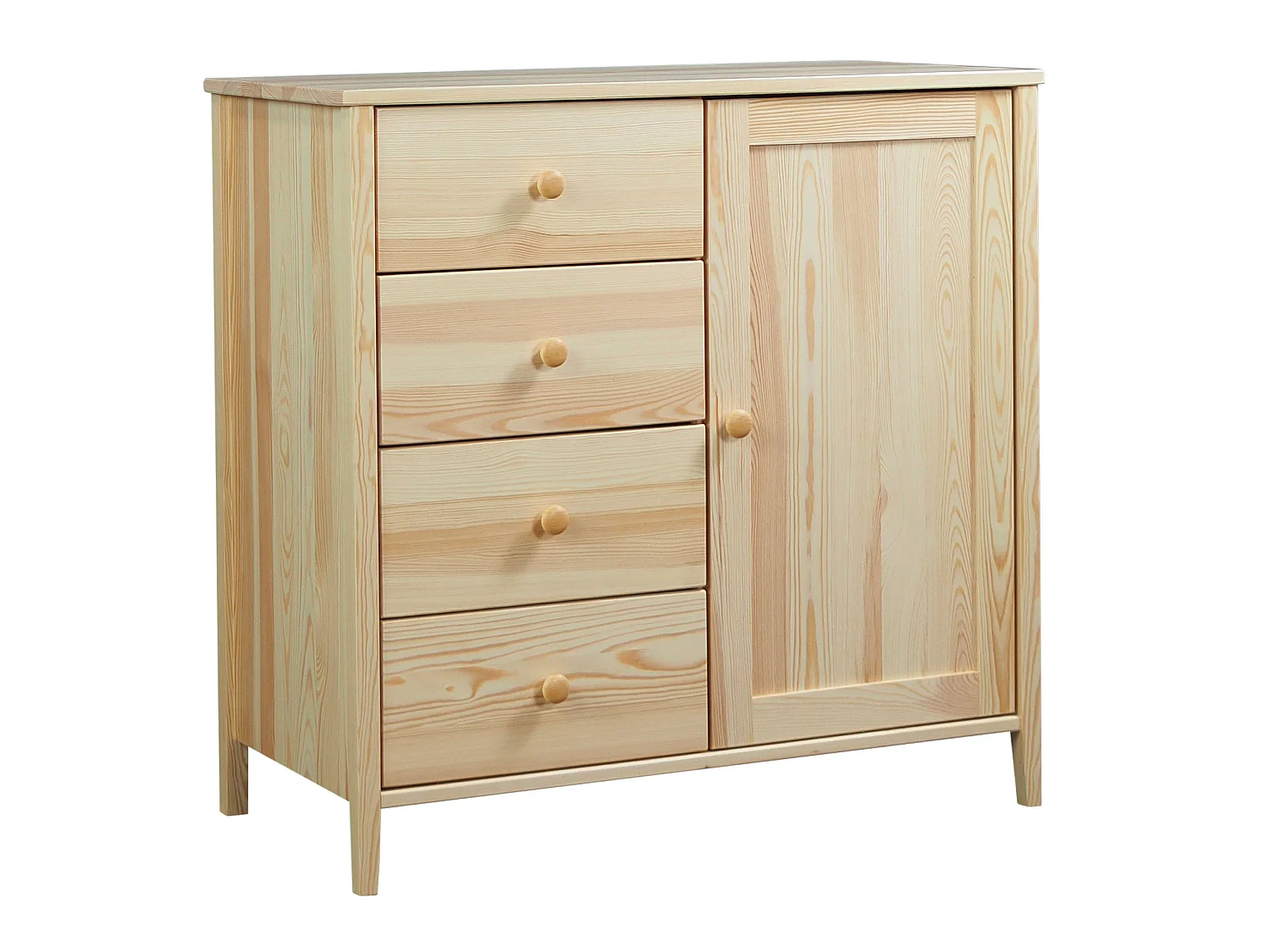 Commode en bois 94 x 98 cm Colorado VI, 4 tiroirs 1 porte, pin