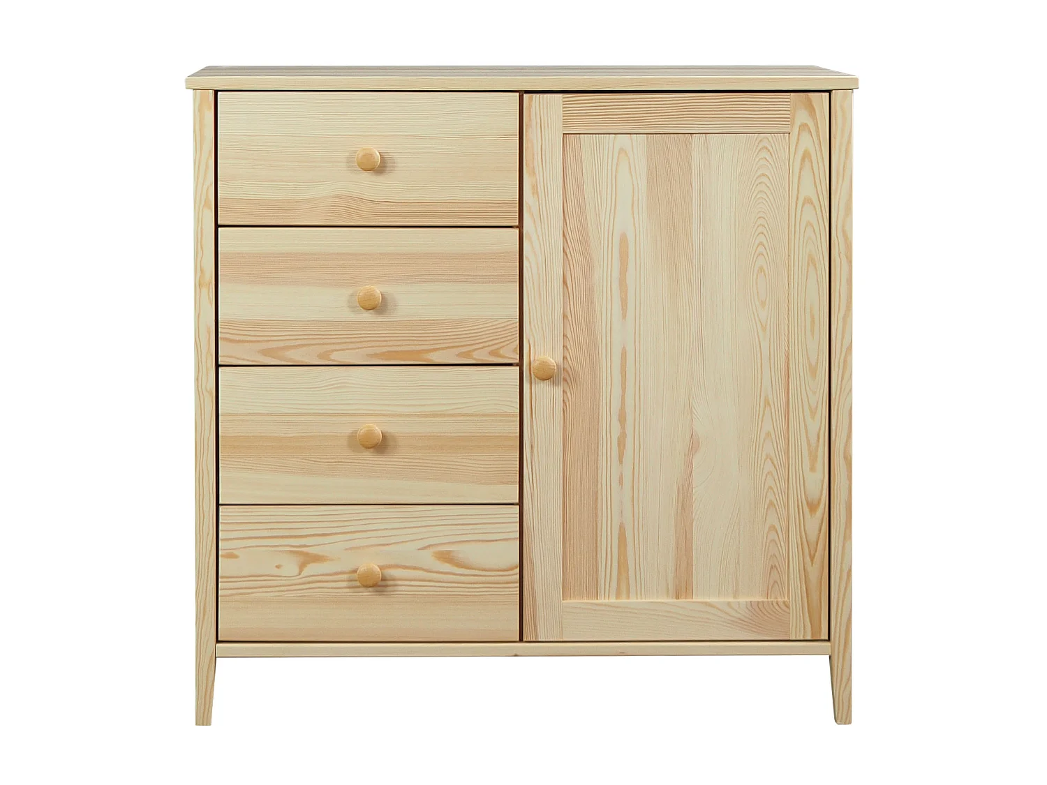Commode en bois 94 x 98 cm Colorado VI, 4 tiroirs 1 porte, pin