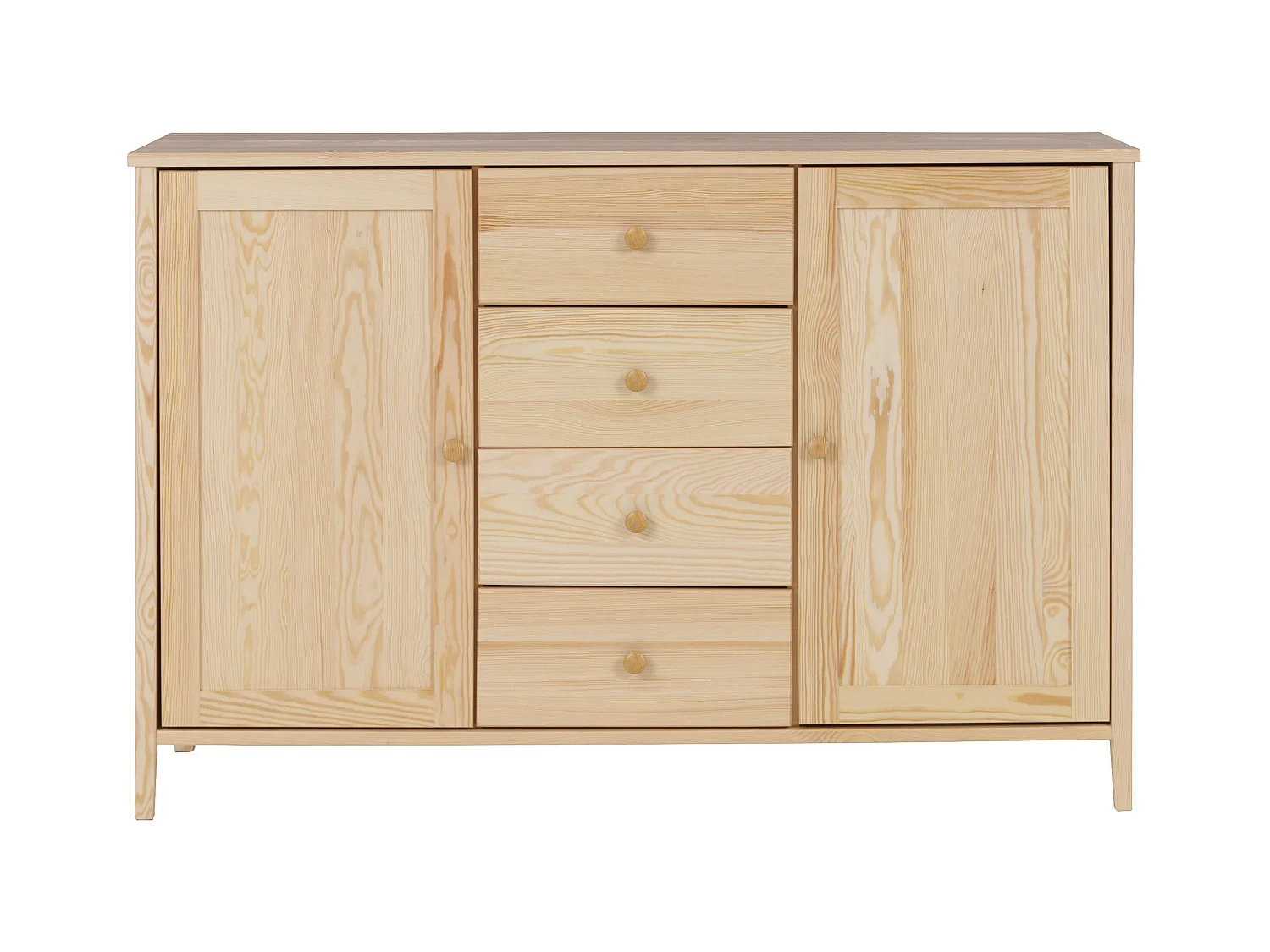 Commode en bois 94 x 143 cm Colorado IV, 4 tiroirs 2 portes, pin