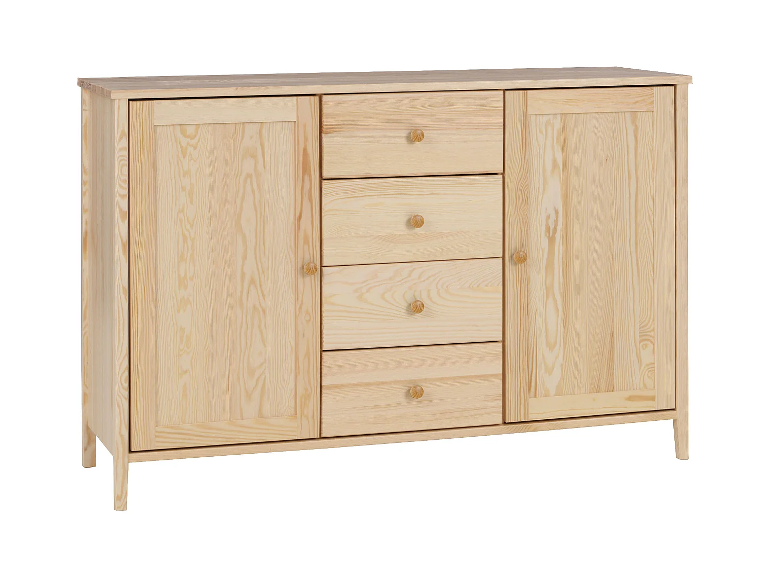Komoda drewniana 94 x 143 cm Colorado IV, 4 szuflady 2 drzwi, sosnowa
