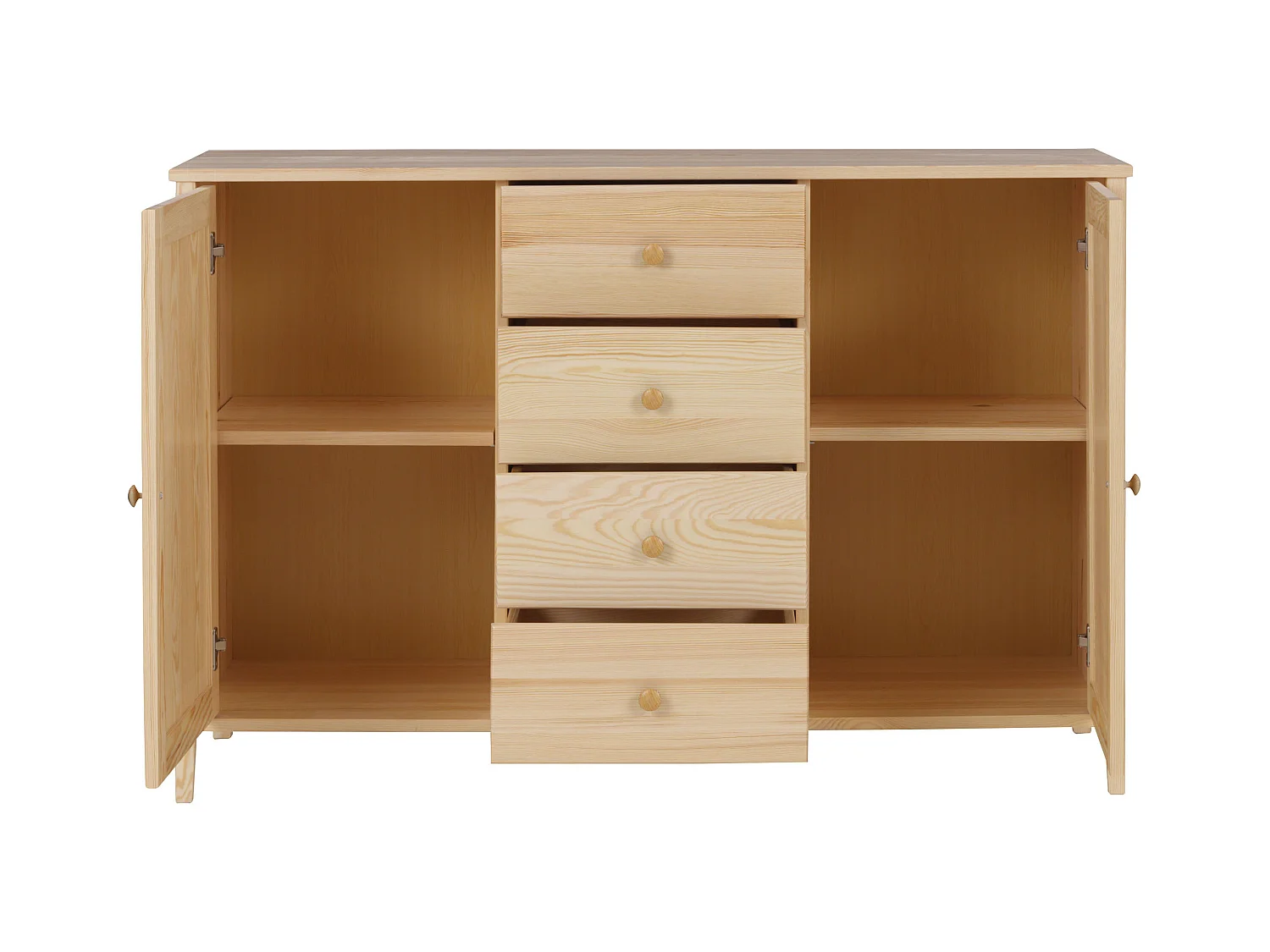 Komoda drewniana 94 x 143 cm Colorado IV, 4 szuflady 2 drzwi, sosnowa