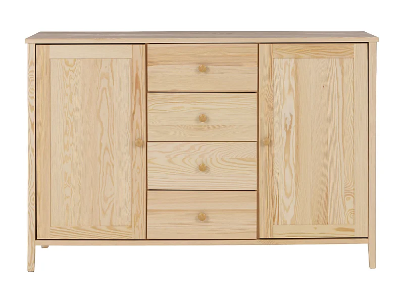 Houten ladekast 94 x 143 cm Colorado IV, 4 lades 2 deuren, grenen