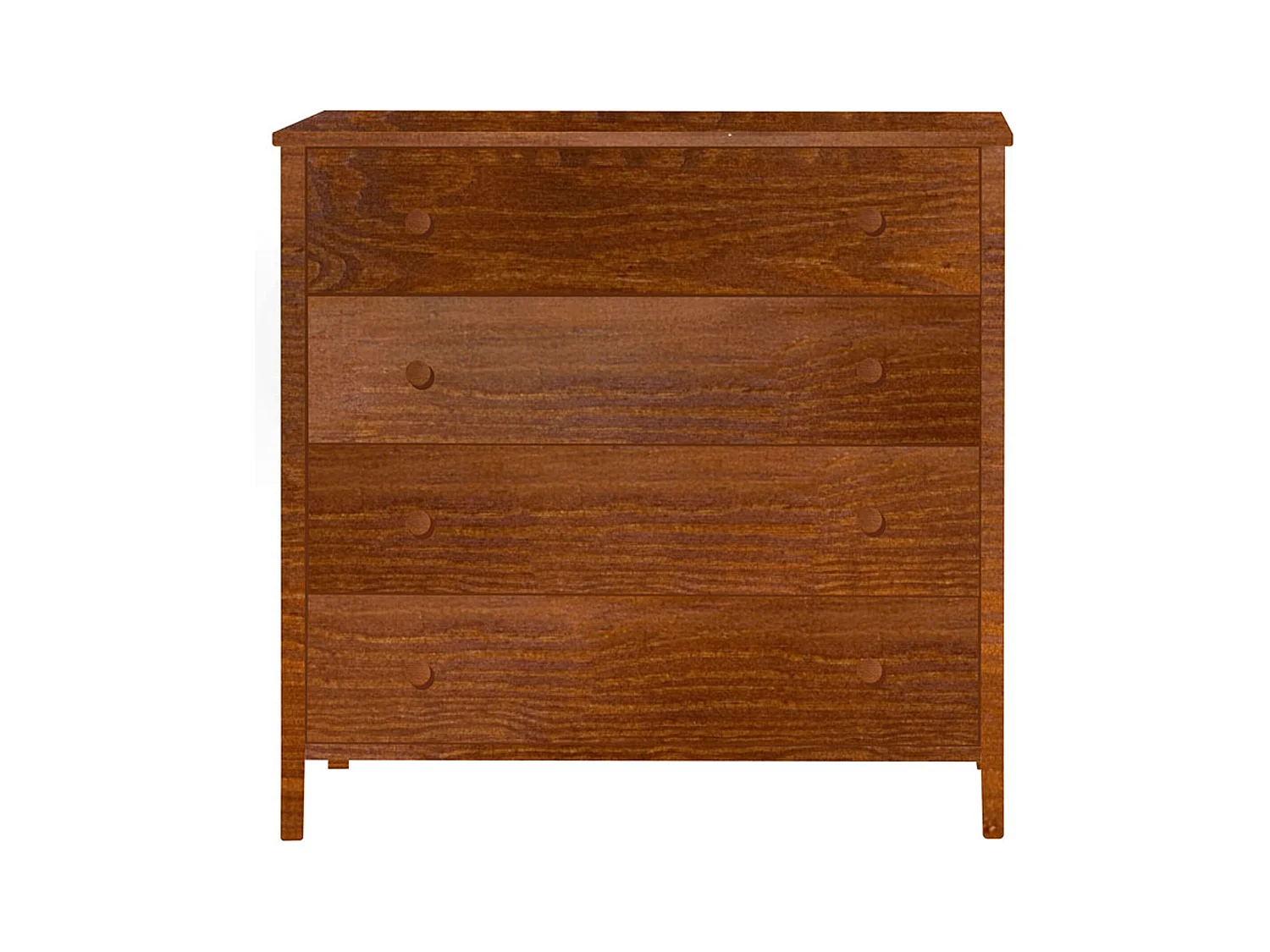 Commode en bois 98 cm Colorado II, 4 tiroirs, couleur châtaigne