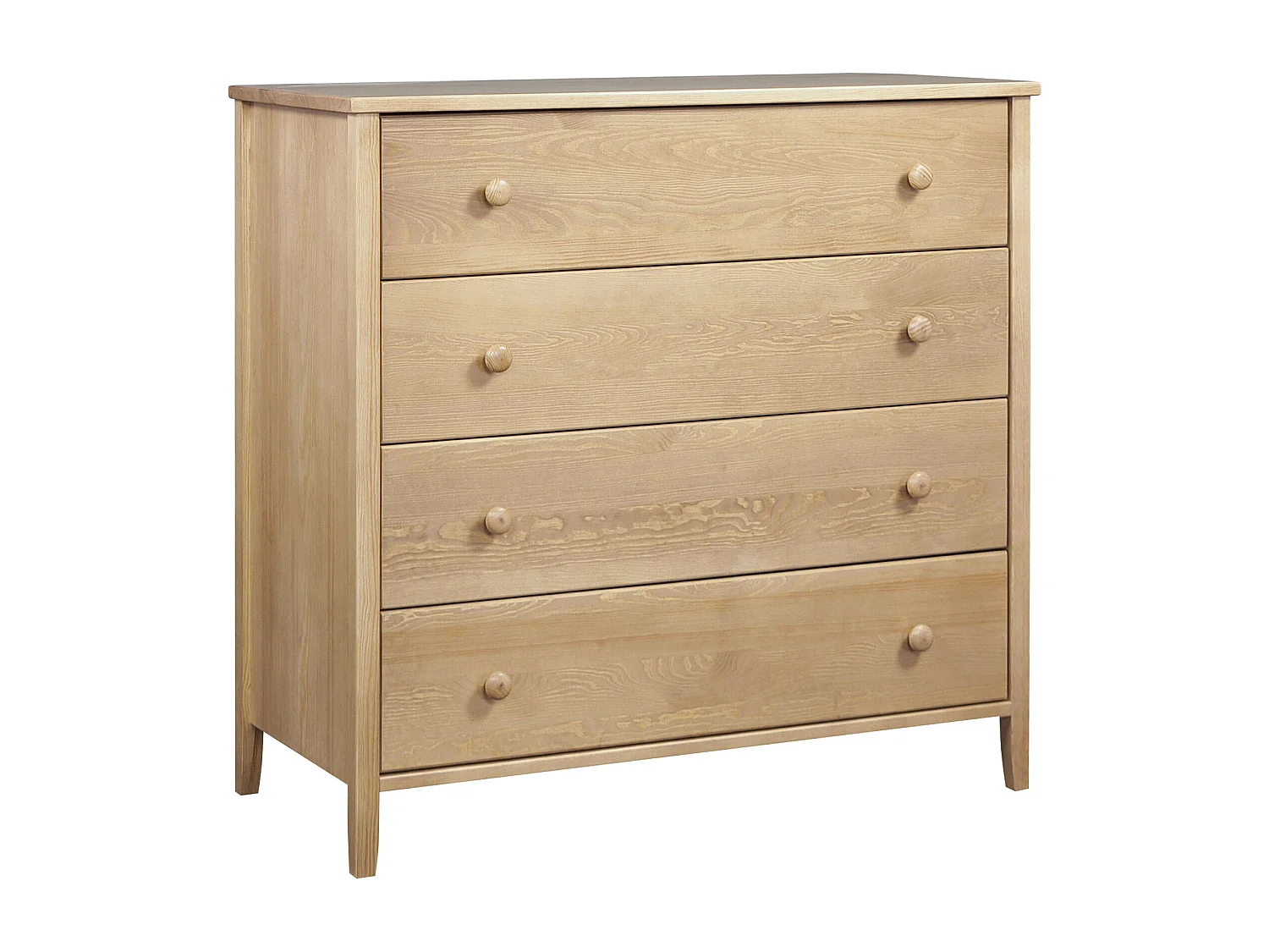 Commode en bois 98 cm Colorado II, 4 tiroirs, coloris chêne
