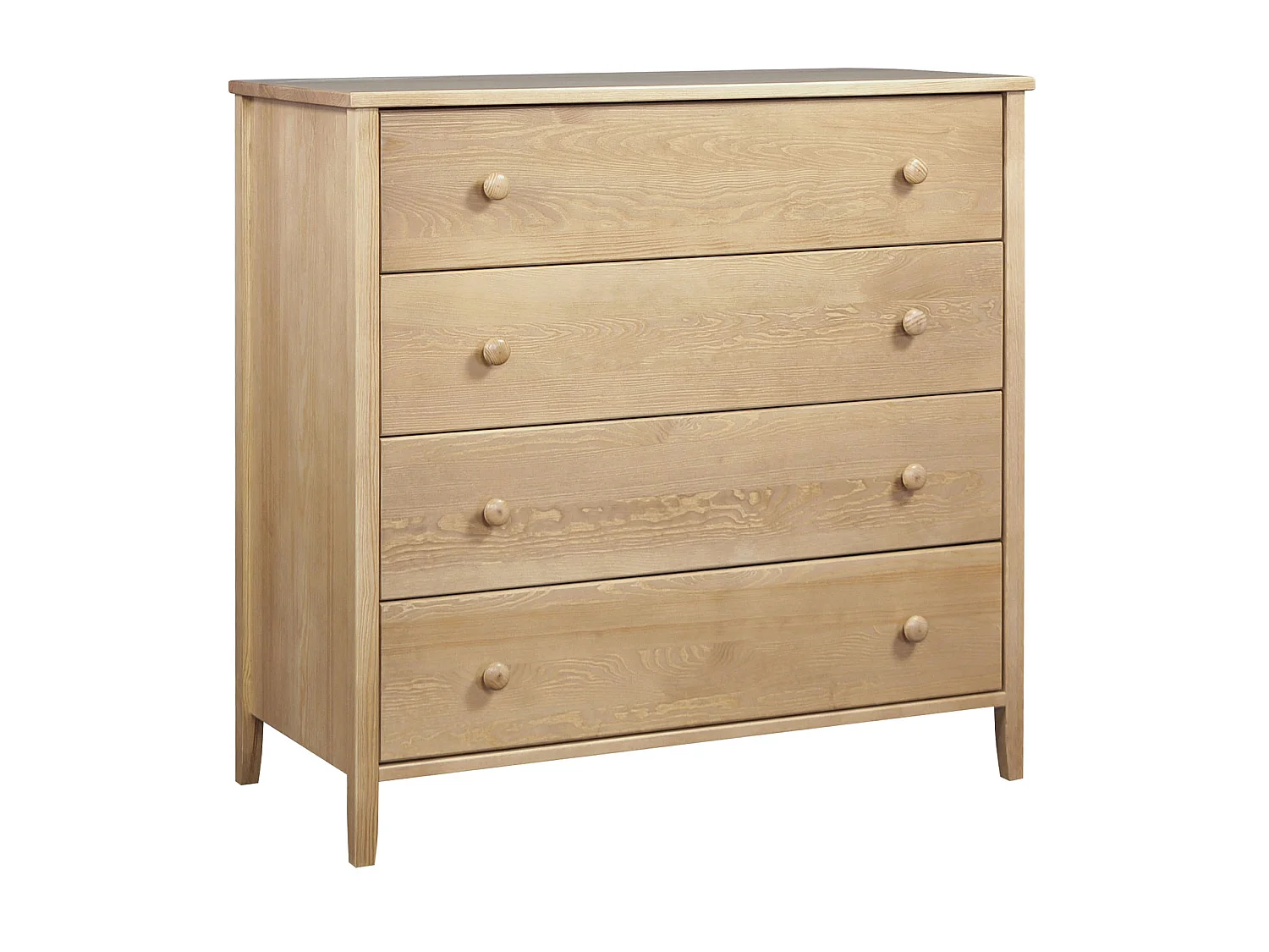 Commode en bois 98 cm Colorado II, 4 tiroirs, coloris chêne