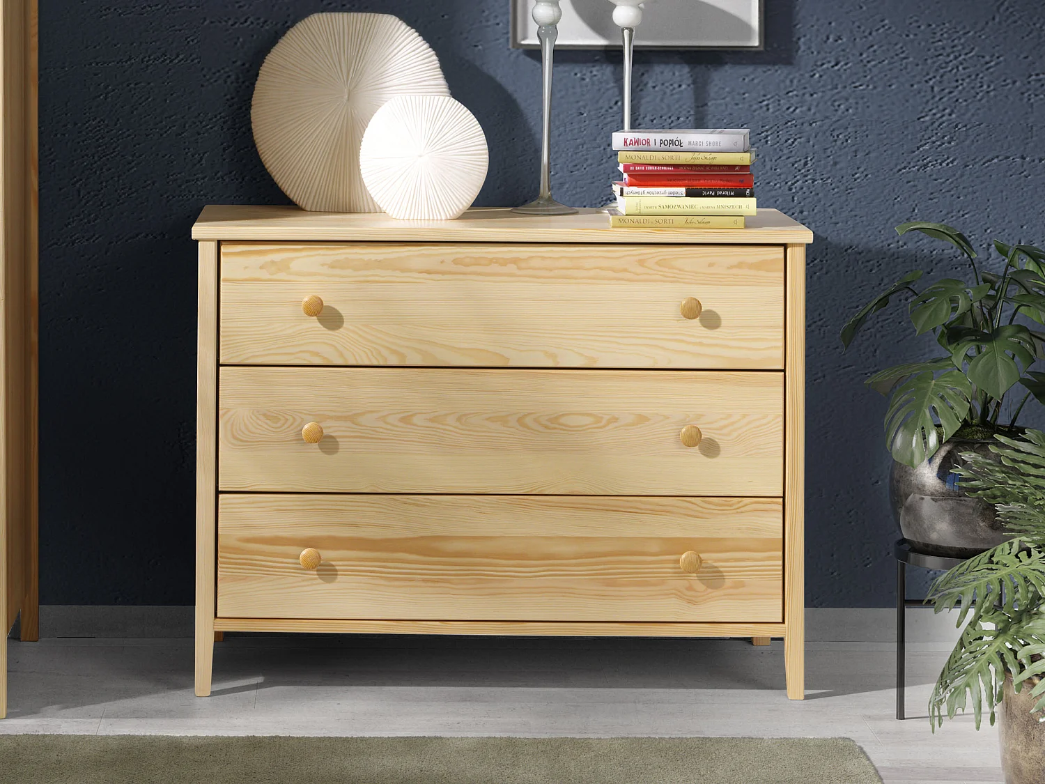 Commode en bois 74 x 98 cm Colorado I, 3 tiroirs, pin