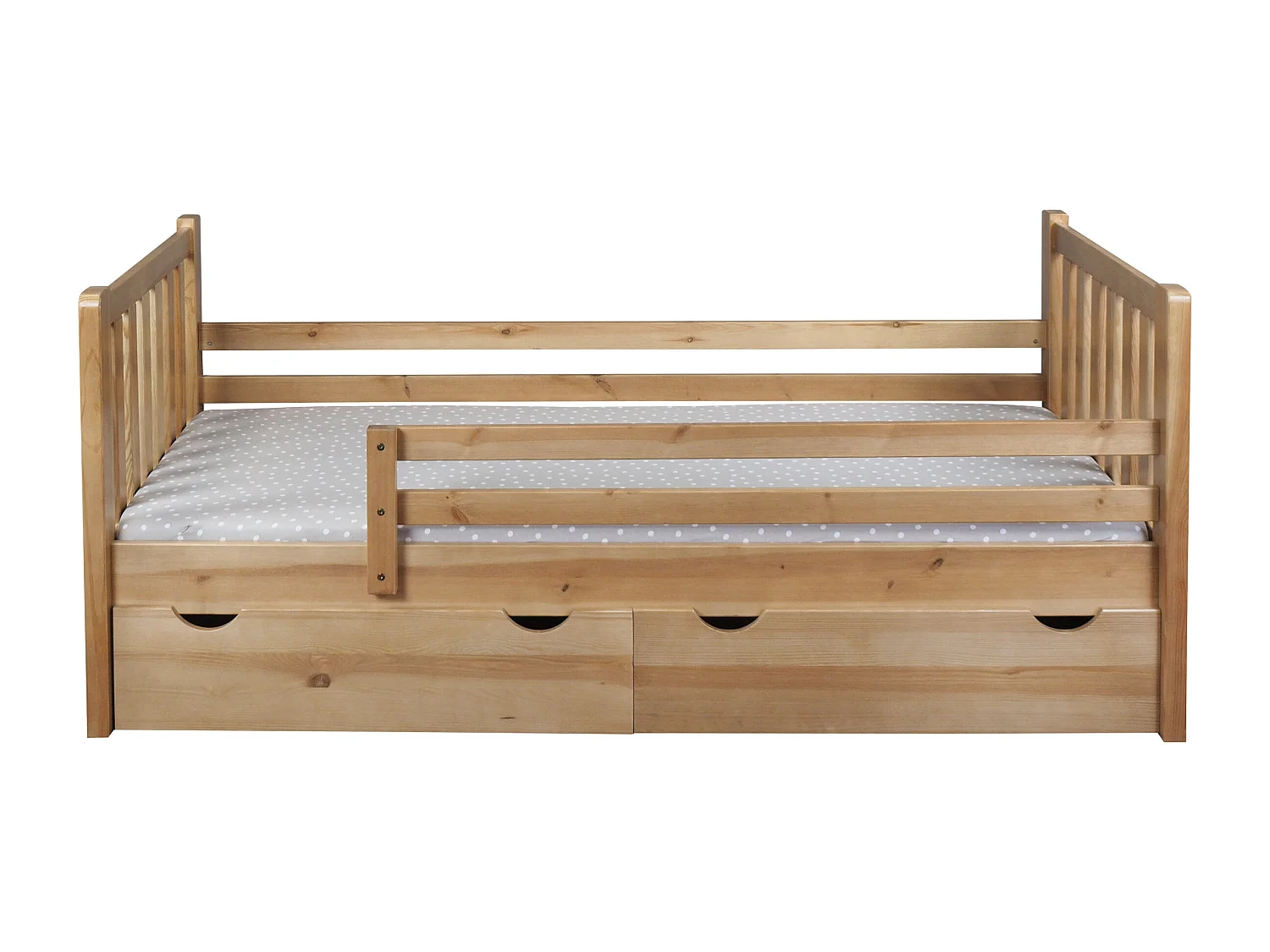 Jugendbett Tina 90x200 aus Holz mit Schubladen, Farbe Eiche