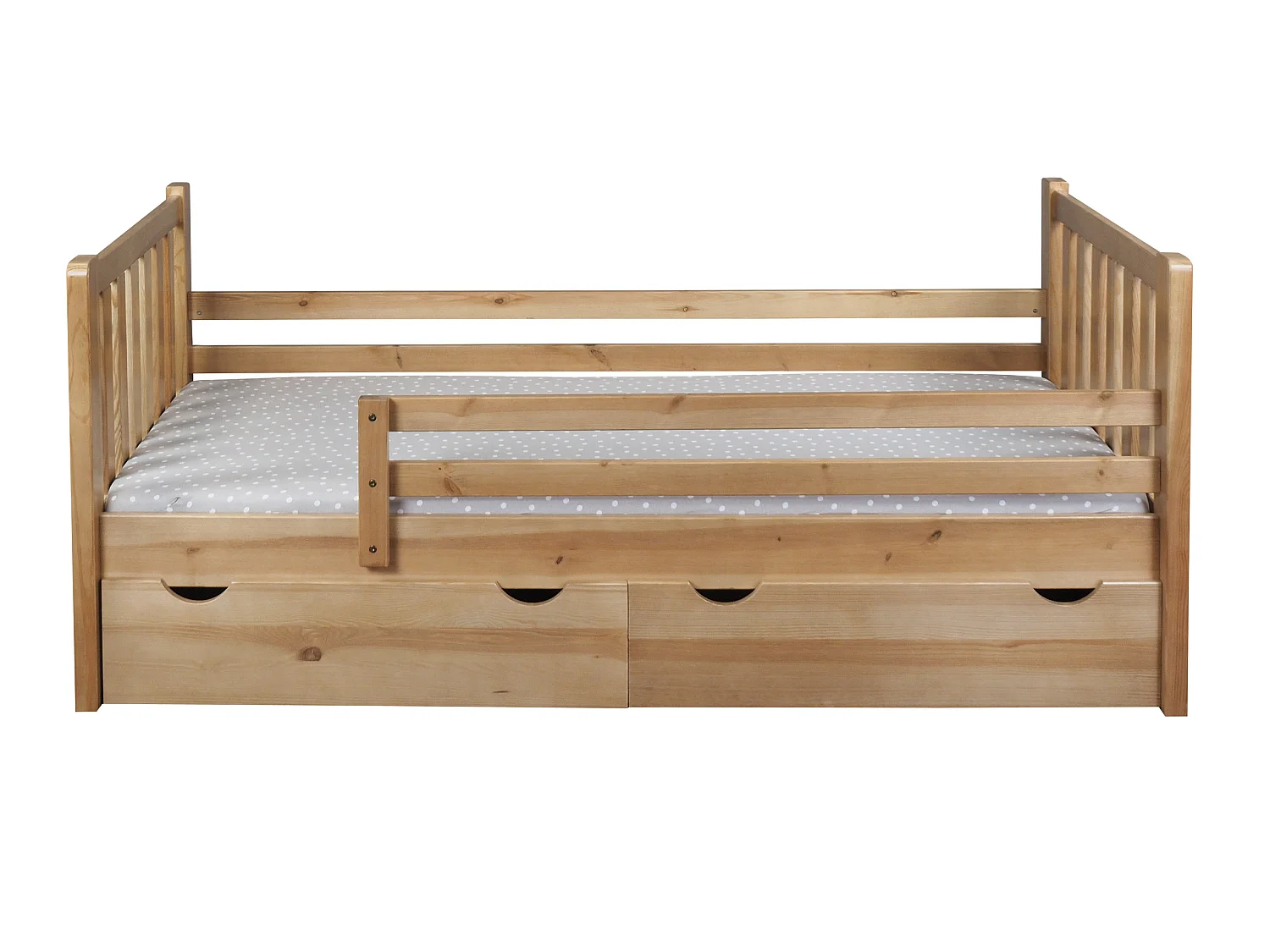 Tina 90x200 lit enfant en bois avec tiroirs, couleur chêne