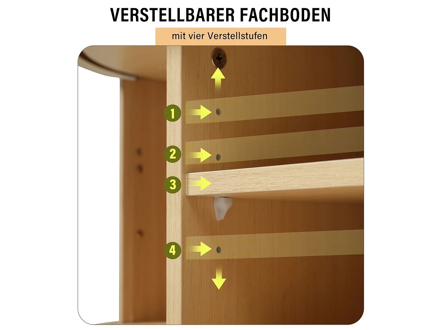 Ovales TV-Möbel mit 2 Schiebetüren – 170 x 40 x 42 cm – MDF – Holzoptik