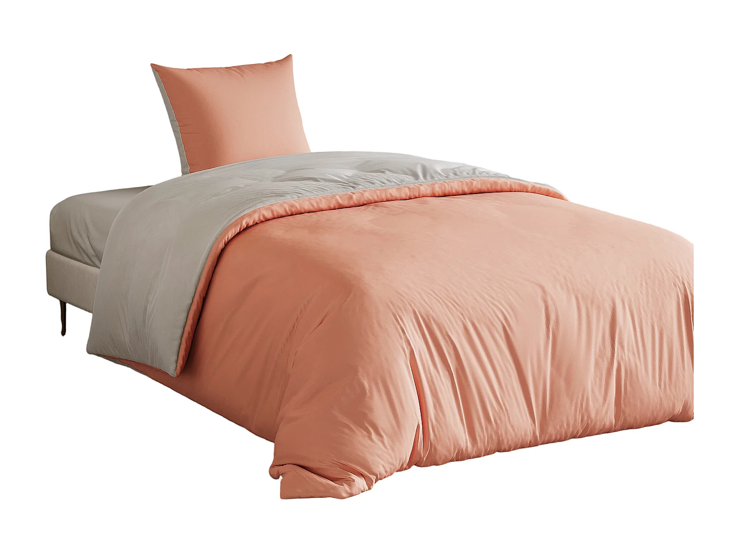 Juego de cama de 3 piezas, incluye 2 fundas de almohada (80 x 80 cm), 1 sábana bajera (160 x 200 cm) + 1 funda nórdica (155 x 220 cm), Blanco + Rosa, poliéster