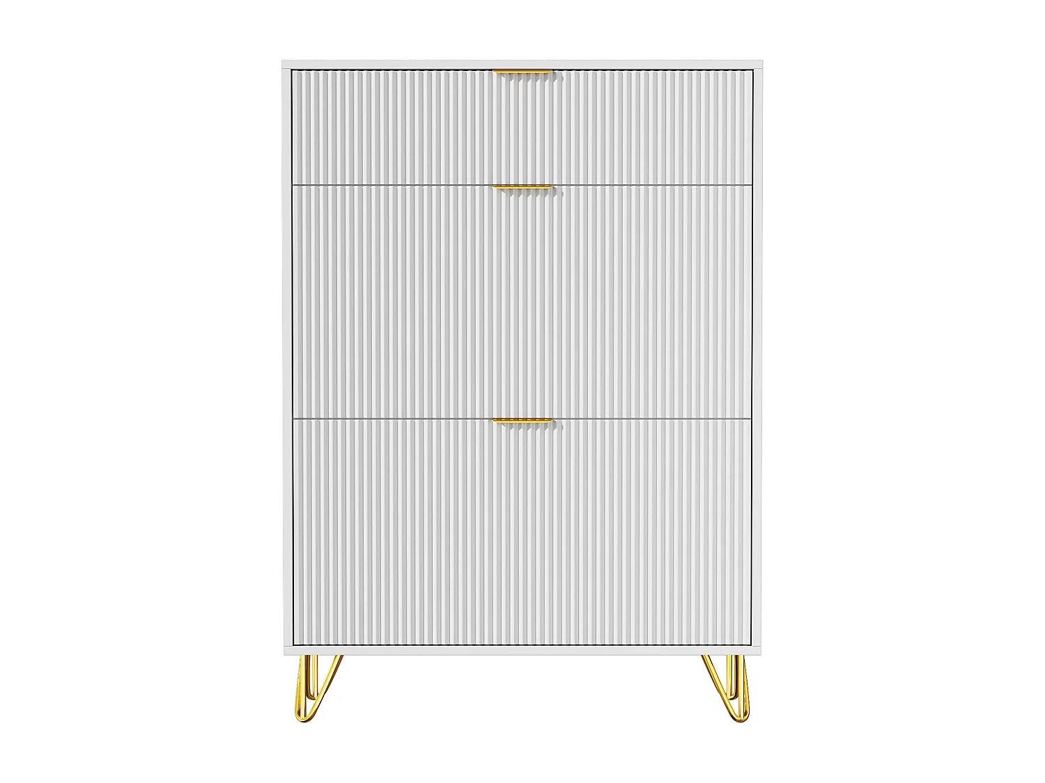 Armoire à chaussures étroite avec 3 tiroirs pliants, réglable, armoire à chaussures avec sécurité anti-basculement, 80 x 24 x 118,5 cm, bois, blanc