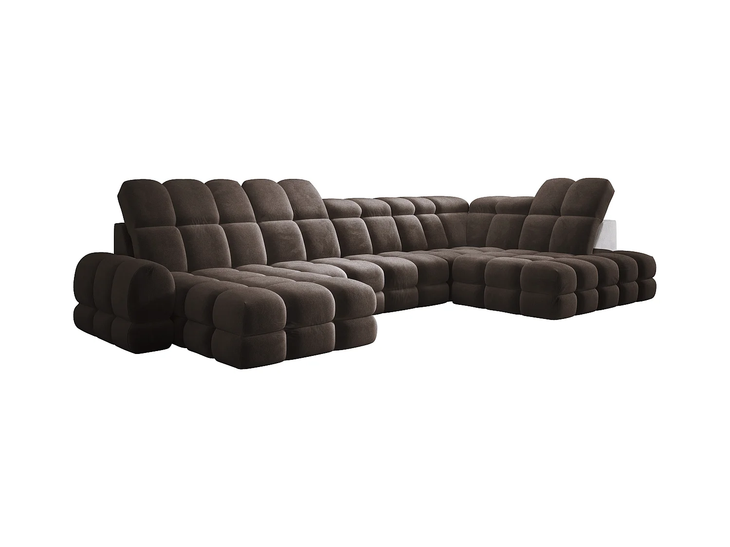 Narożnik Tollo w układzie U Prawostronny 400x217x105 cm, funkcja spania regulowany elektrycznie kolor Szary Tkanina - SALVADOR