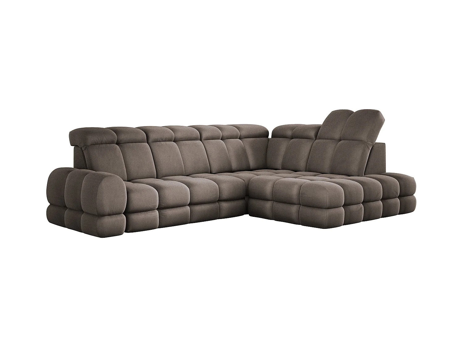 Ecksofa Tollo Schokolade Solar-Stoff rechts 302x217x105 cm, L-Form, Schlaffunktion, Bettkasten 120x85x17 cm, elektrisch verstellbar