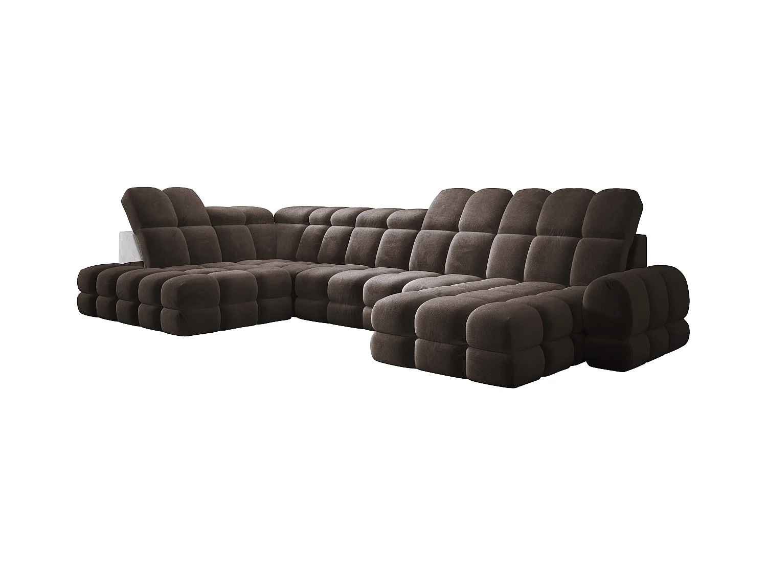 Narożnik Tollo w układzie U Lewostronny 400x217x105 cm, funkcja spania regulowany elektrycznie kolor Szary Tkanina - SALVADOR