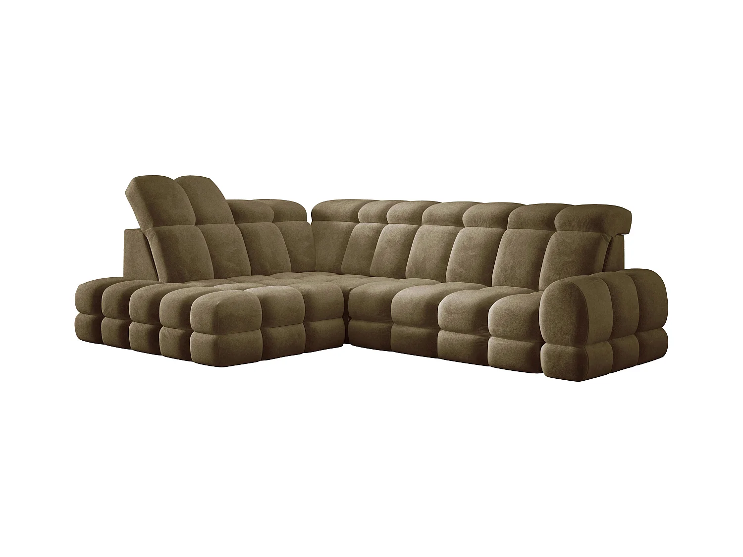 Narożnik Tollo Oliwkowy Salvador-Tkanina Lewa 302x217x105 cm, Sofa L z funkcją spania, pojemnik 120x85x17 cm, elektryczna regulacja