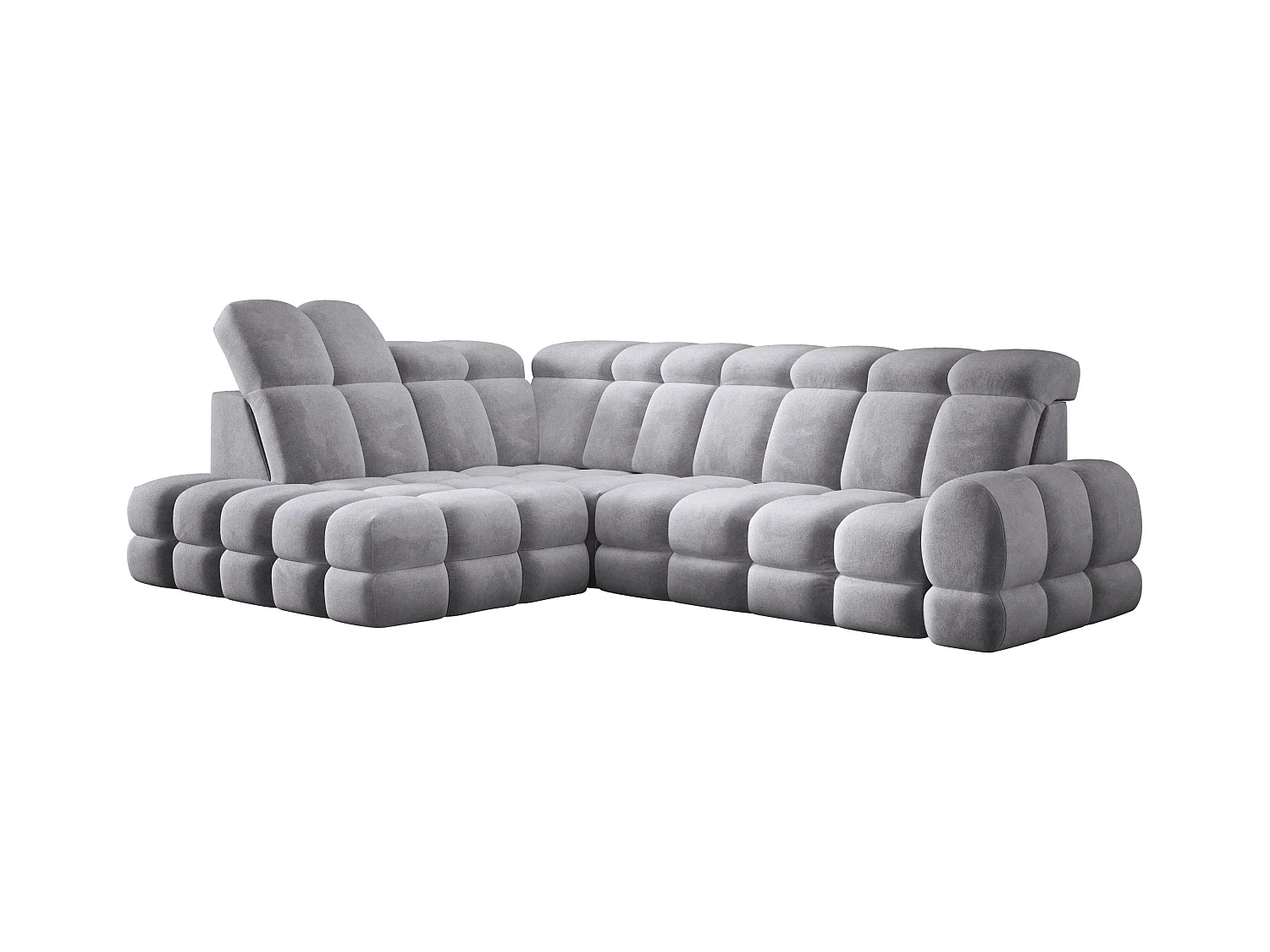 Narożnik Tollo Szary Salvador-Tkanina Lewa 302x217x105 cm, Sofa L z funkcją spania, pojemnik 120x85x17 cm, elektryczna regulacja