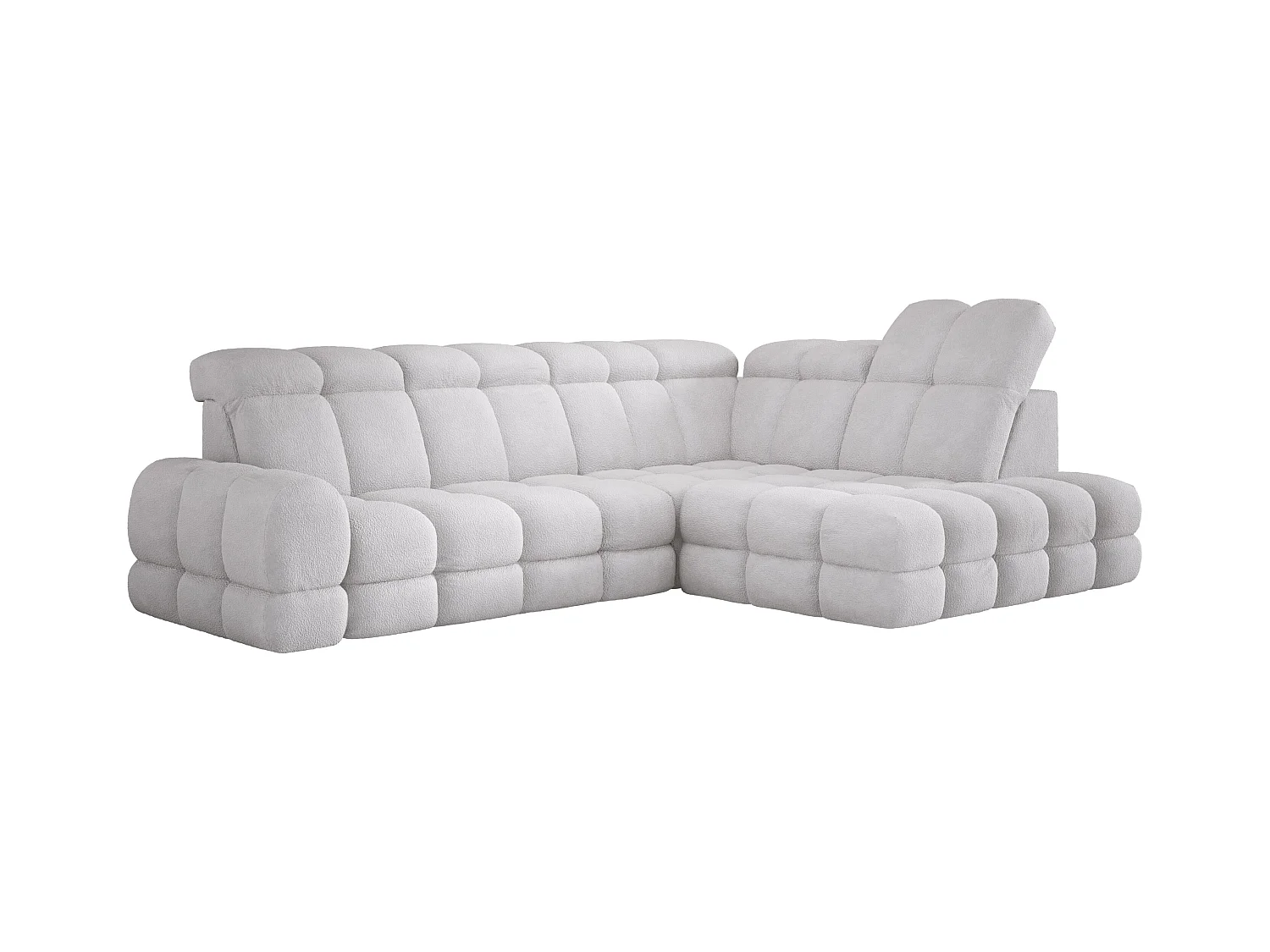 Narożnik Tollo Srebrny Anthology, Prawa 302x217x105 cm, L-kształtny, Spanie, Pojemnik 120x85x17 cm, Elektryczna Regulacja