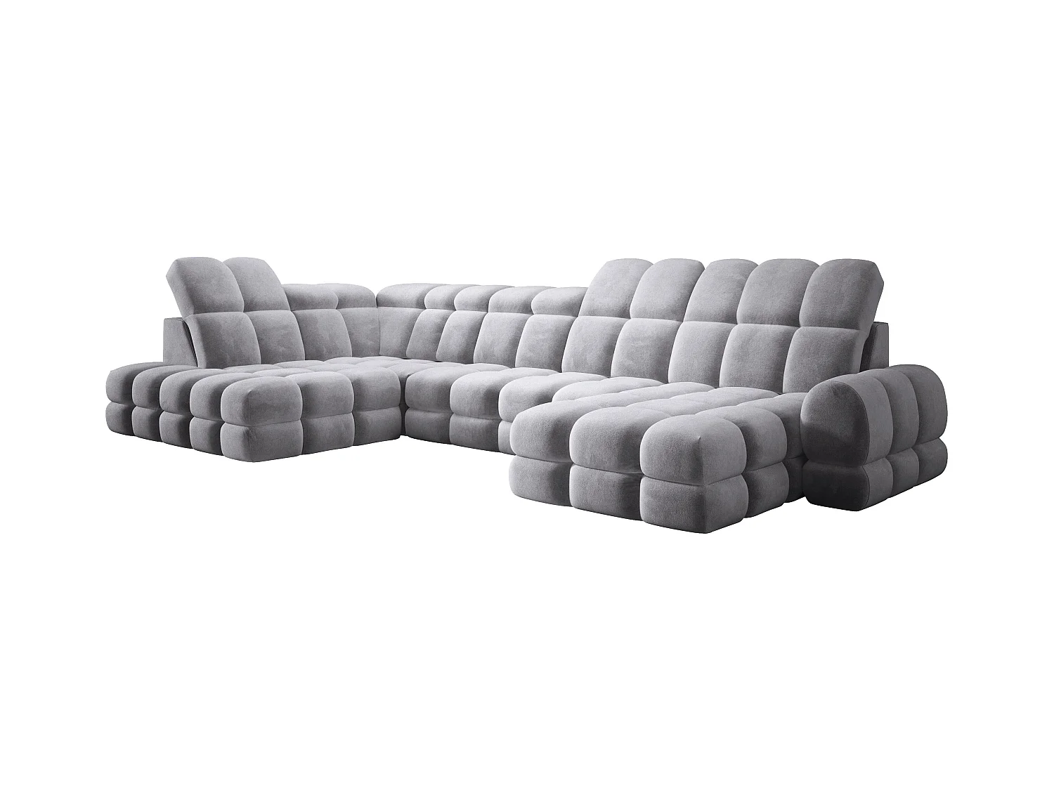 Narożnik Tollo w układzie U Lewostronny 400x217x105 cm, funkcja spania regulowany elektrycznie kolor Szary Tkanina - SALVADOR