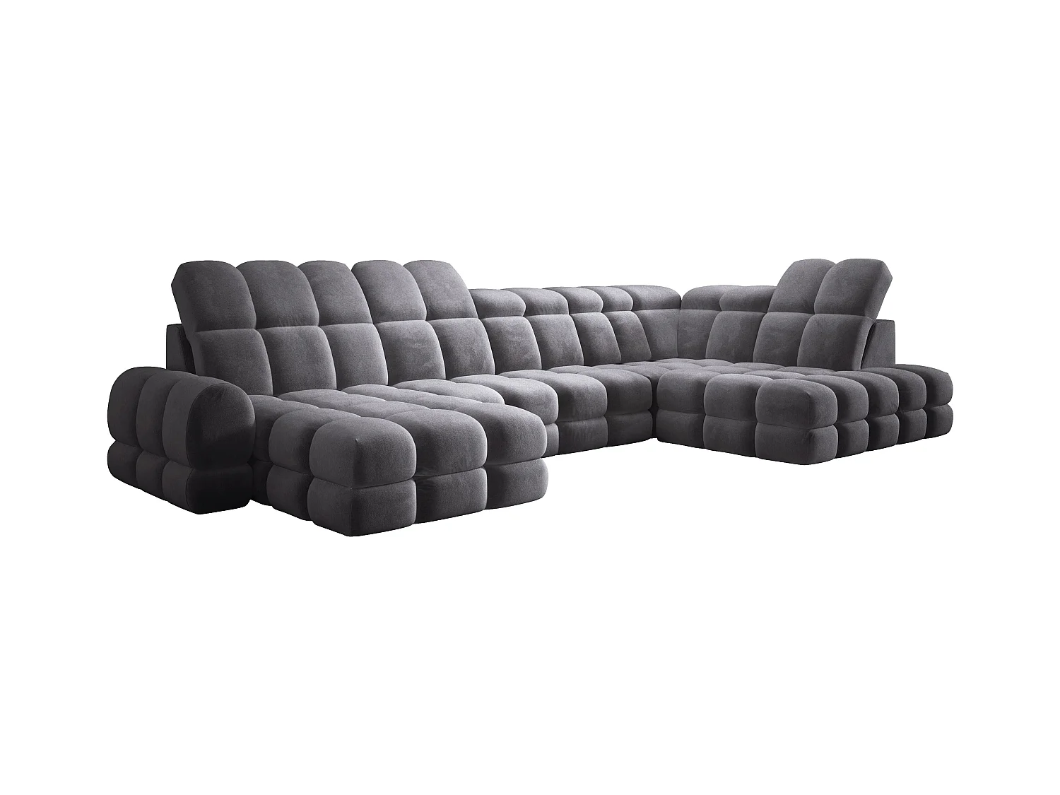 Narożnik Tollo w układzie U Prawostronny 400x217x105 cm, funkcja spania regulowany elektrycznie kolor Antracytowy Tkanina - SALVADOR