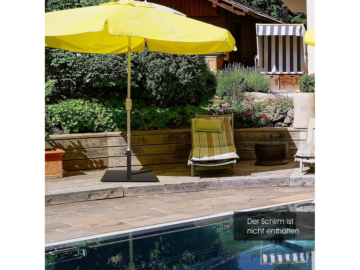 Parasolstandaard, 15 kg, parasolstandaard met 4 verstelbare poten, vierkant parasolgewicht voor parasolstangen van 40/50 mm, parasolvoet voor tuin, balkon