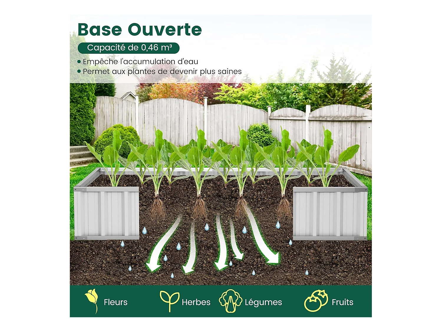 Mini Serre de Jardin et Lit de Jardin Surélevé 174x90x71cm, Jardinière avec Porte Enroulable 8 Étiquettes en T et Une Paire de Gants