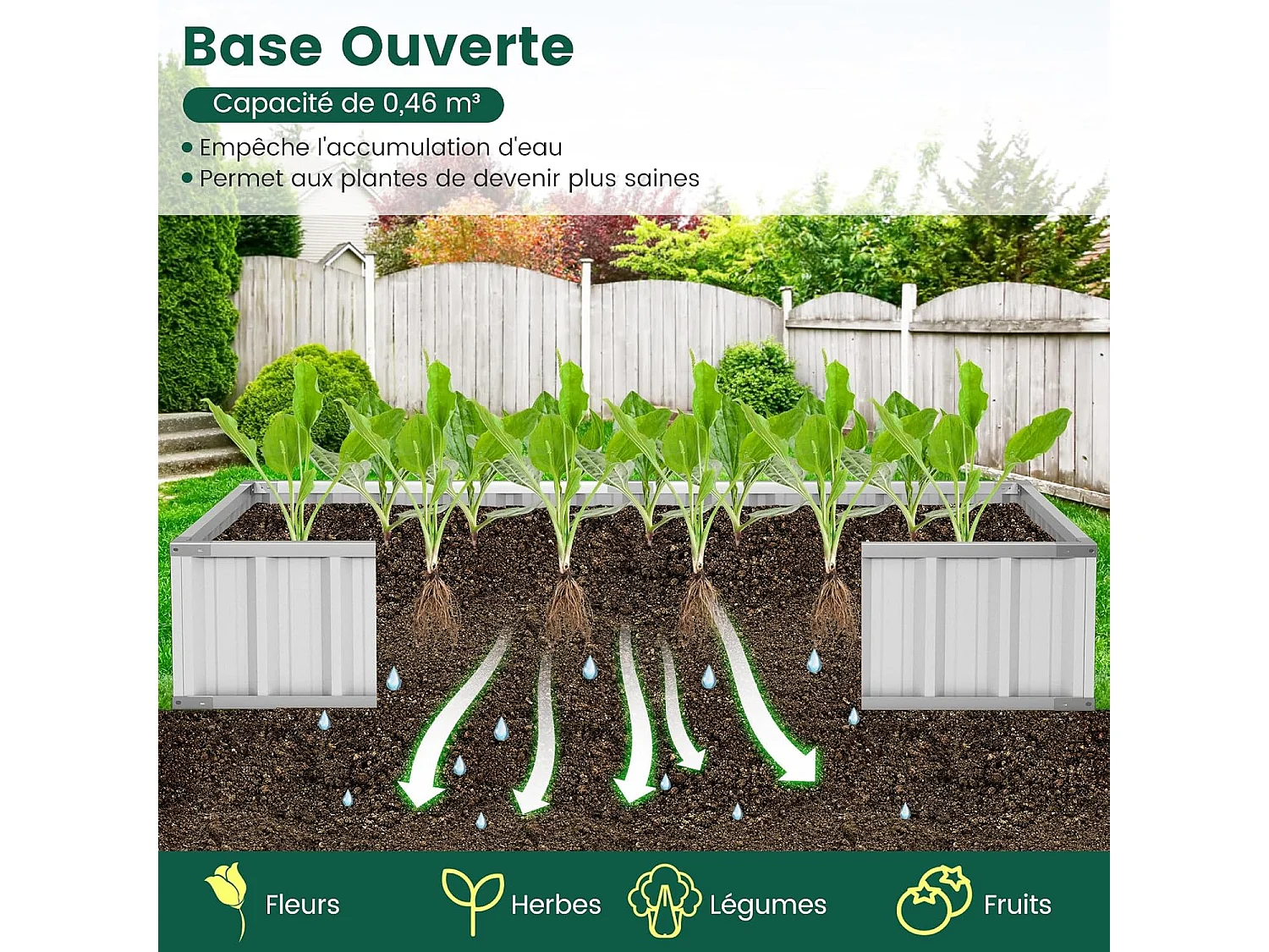 Mini Serre de Jardin et Lit de Jardin Surélevé 174x90x71cm, Jardinière avec Porte Enroulable 8 Étiquettes en T et Une Paire de Gants