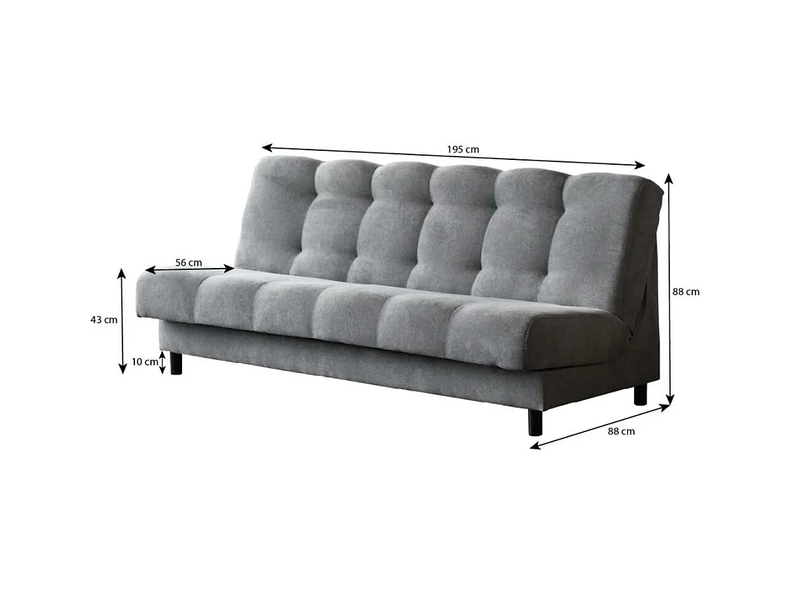 CANAPE 3 PLACES Simon gris clair