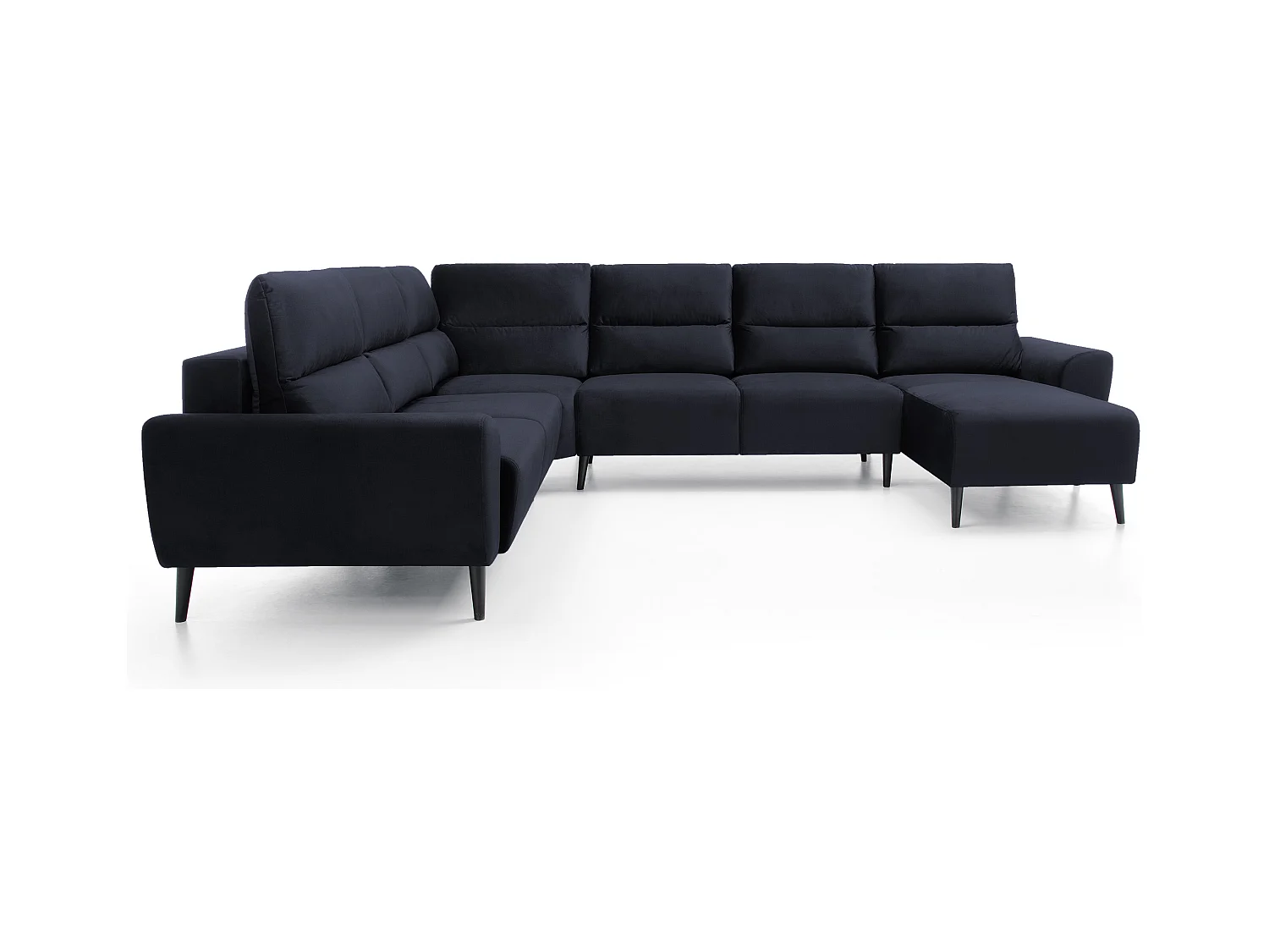 Narożnik BOSCO U, tkanina Monolith, wolnostojący, regulowane zagłówki, family, 340x270x98cm, antracytowy