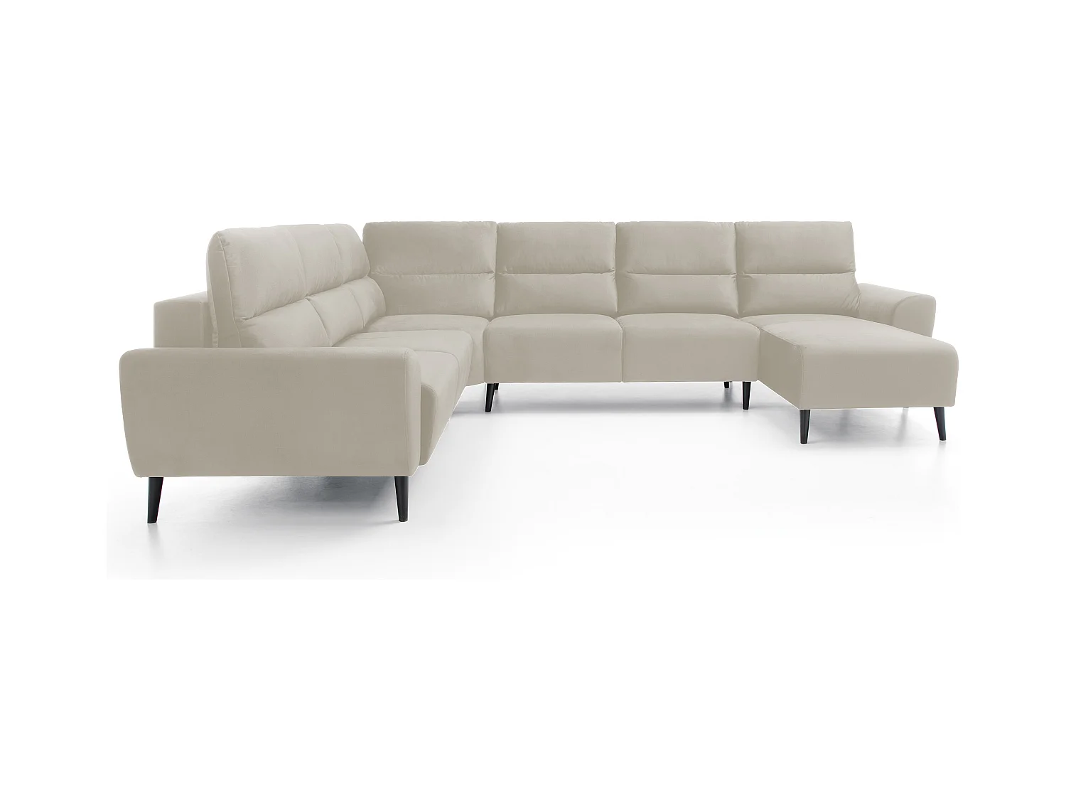 Narożnik BOSCO U, tkanina Monolith, wolnostojący, regulowane zagłówki, family, 340x270x98cm, beżowy