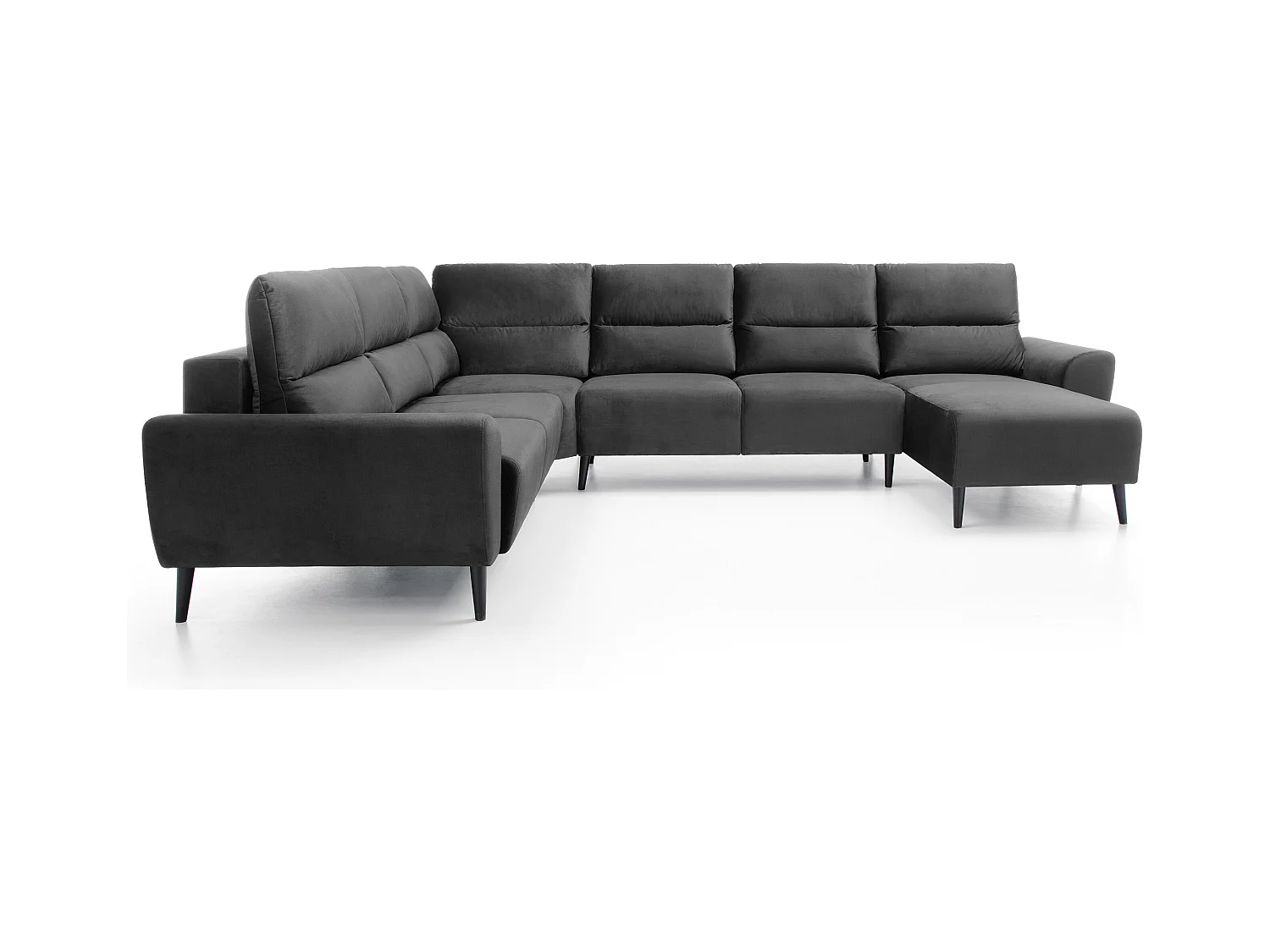 Narożnik BOSCO U, tkanina Monolith, wolnostojący, regulowane zagłówki, family, 340x270x98cm, szary