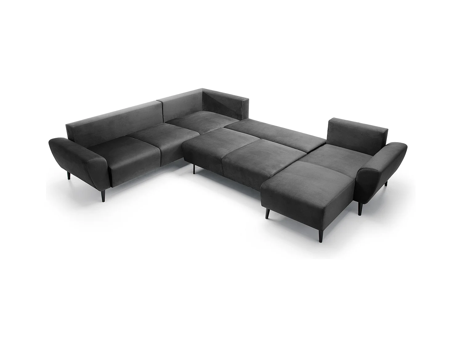 Narożnik BOSCO U, tkanina Monolith, wolnostojący, regulowane zagłówki, family, 340x270x98cm, szary