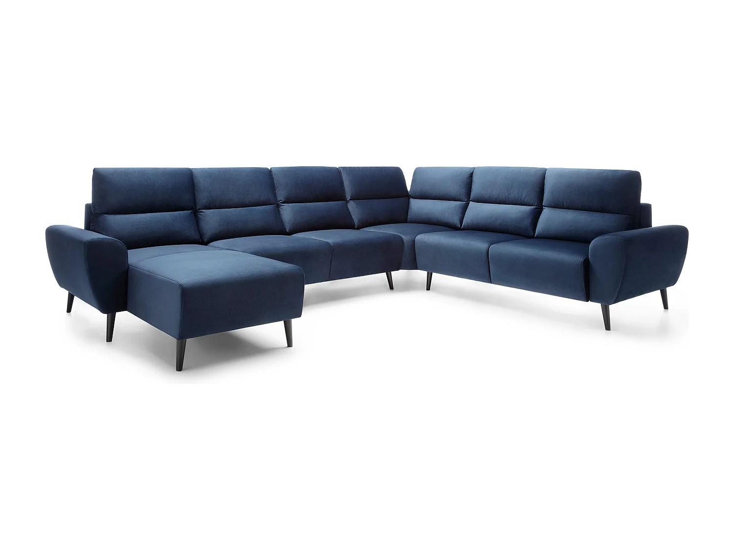 Narożnik BOSCO U, tkanina Monolith, wolnostojący, regulowane zagłówki, family, 340x270x98cm, niebieski