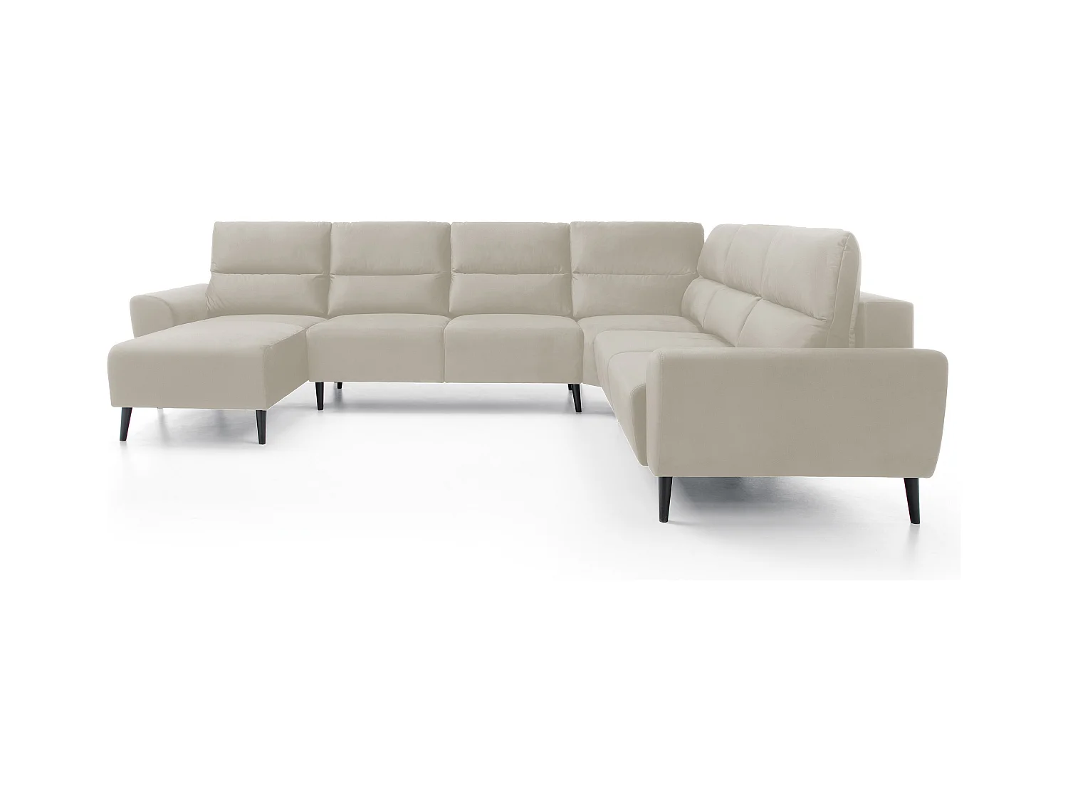 Narożnik BOSCO U, tkanina Monolith, wolnostojący, regulowane zagłówki, family, 340x270x98cm, beżowy