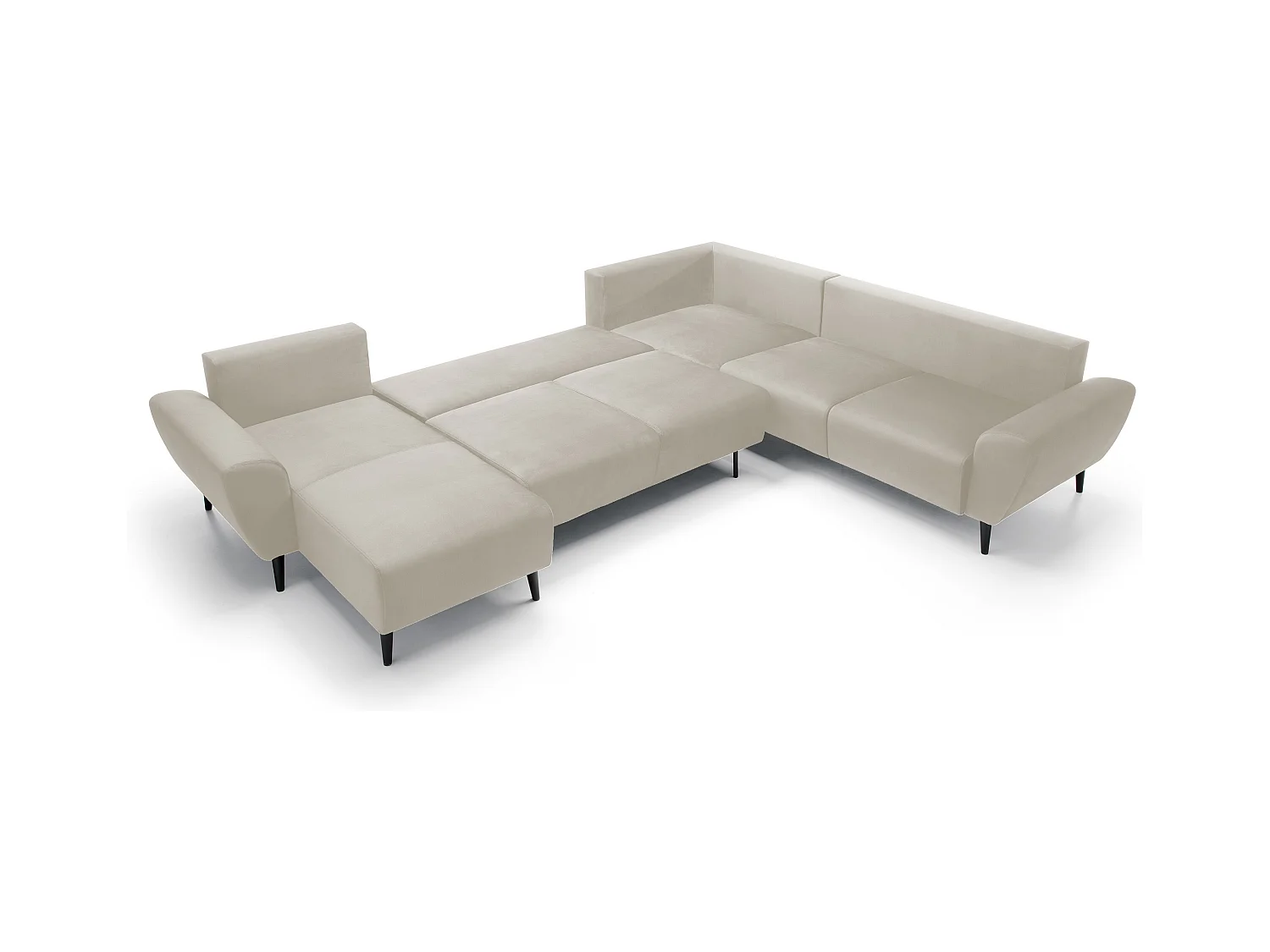 Narożnik BOSCO U, tkanina Monolith, wolnostojący, regulowane zagłówki, family, 340x270x98cm, beżowy